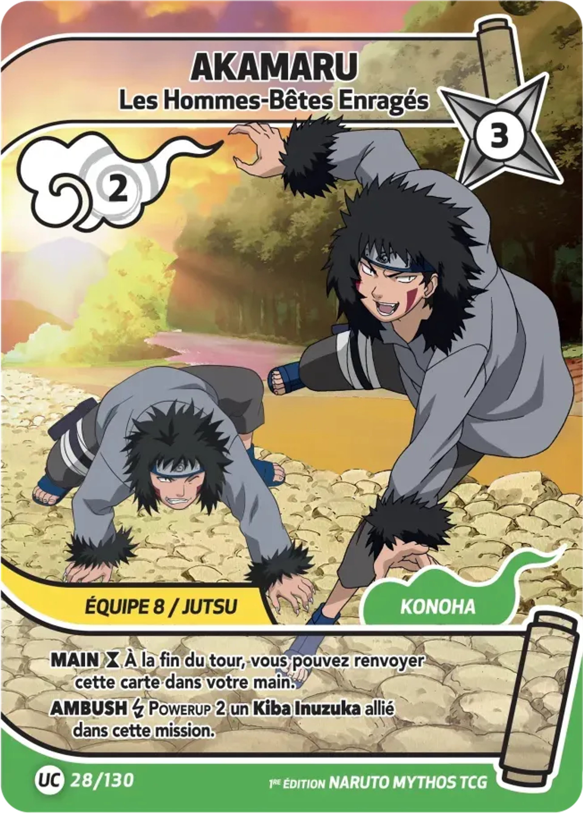 Akamaru - Les Hommes-Bêtes Enragés — Konoha Shidō (2nd Edition) — Naruto Mythos TCG
