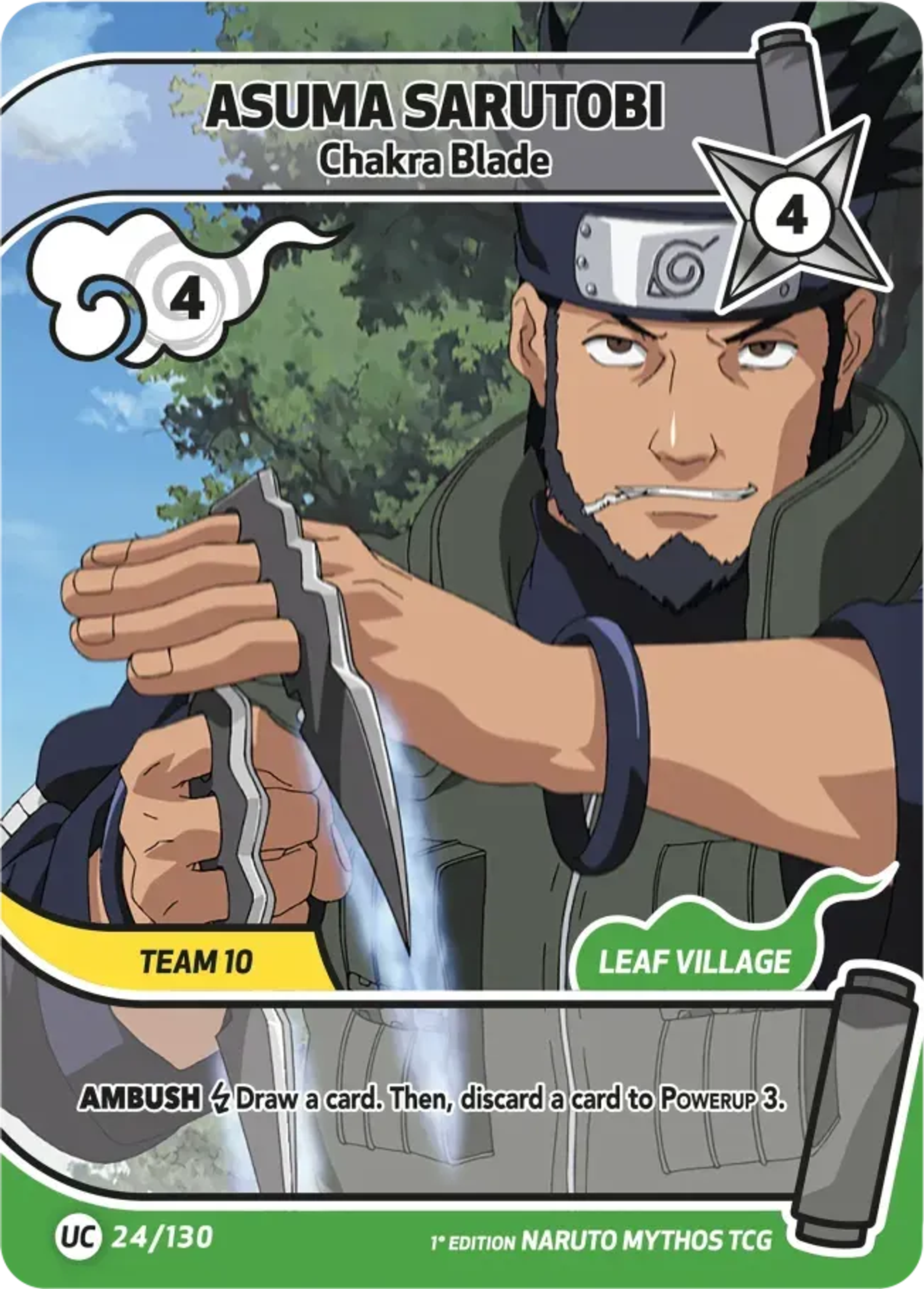 Asuma Sarutobi - Chakra Blade — Konoha Shidō (2nd Edition) — Naruto Mythos TCG