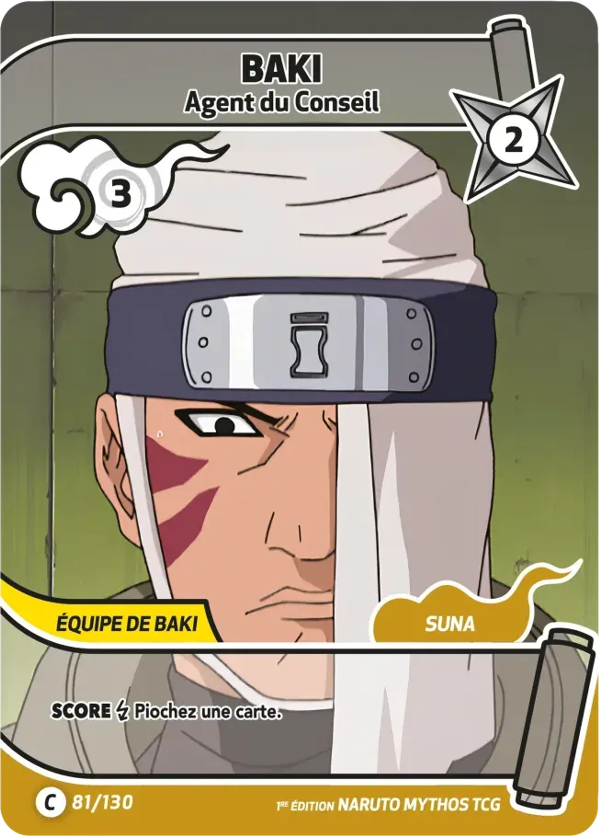 Baki - Agent du Conseil — Konoha Shidō (2nd Edition) — Naruto Mythos TCG