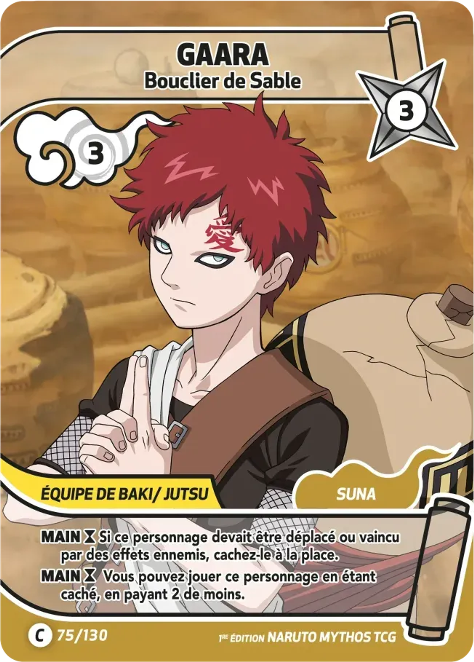Gaara - Bouclier de Sable — Konoha Shidō (2nd Edition) — Naruto Mythos TCG