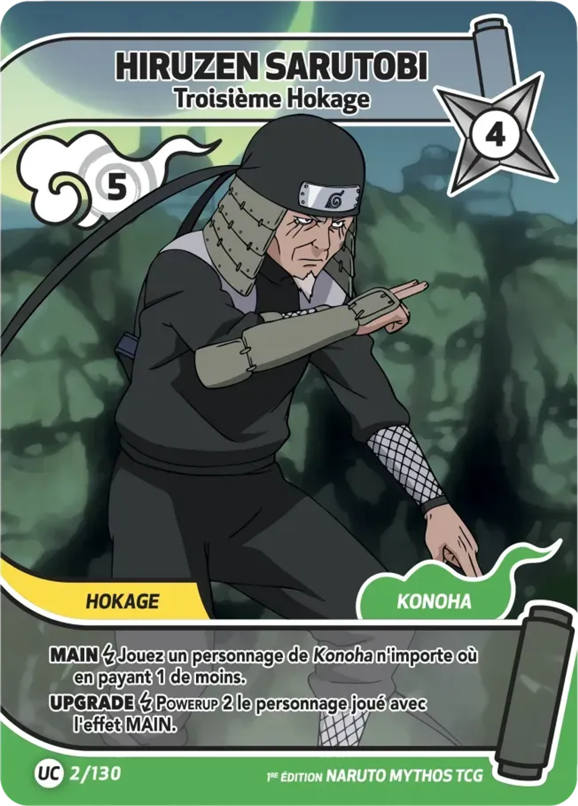 Hiruzen Sarutobi - Troisième Hokage — Konoha Shidō (2nd Edition) — Naruto Mythos TCG