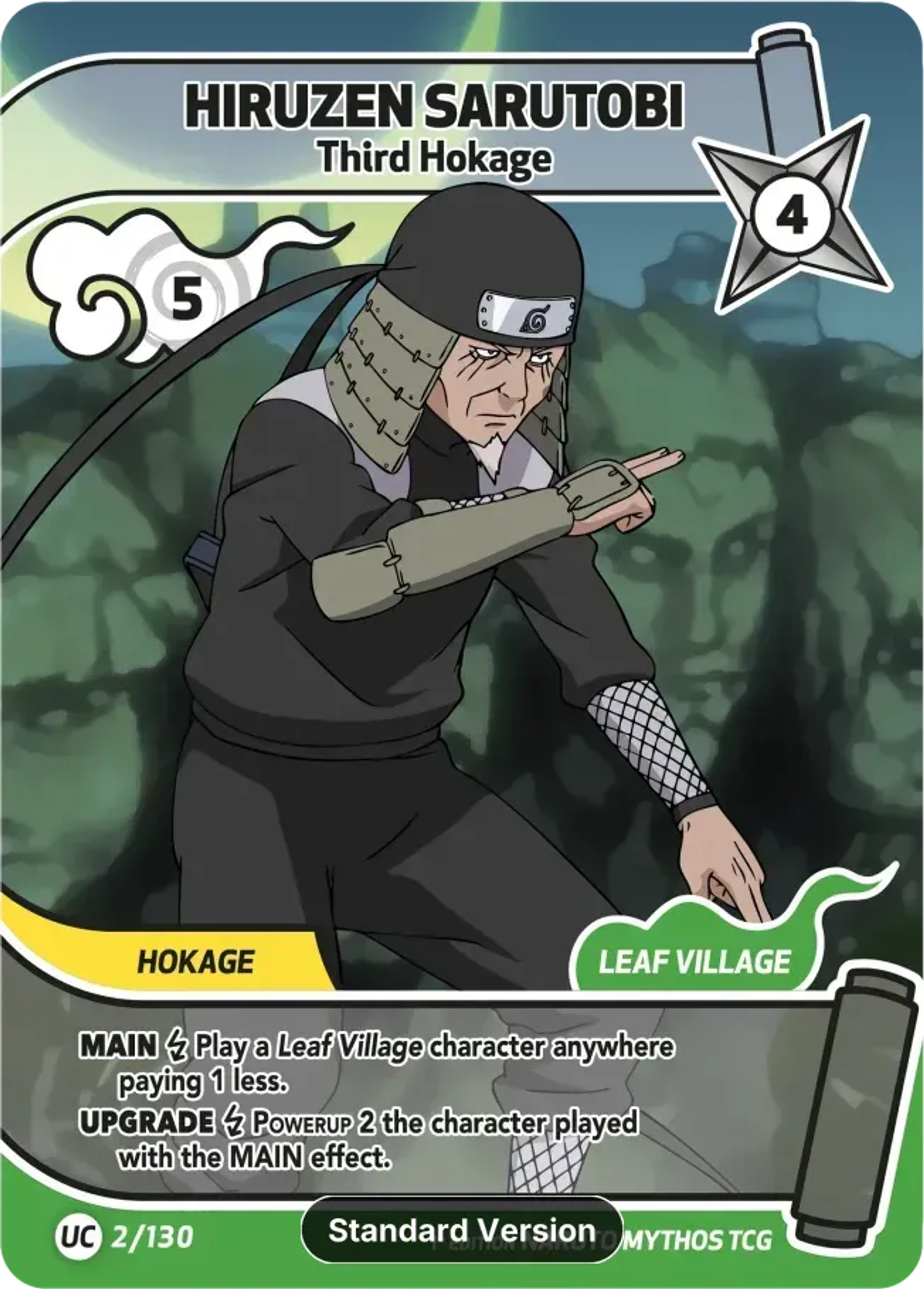 Hiruzen Sarutobi - Third Hokage — Konoha Shidō (2nd Edition) — Naruto Mythos TCG