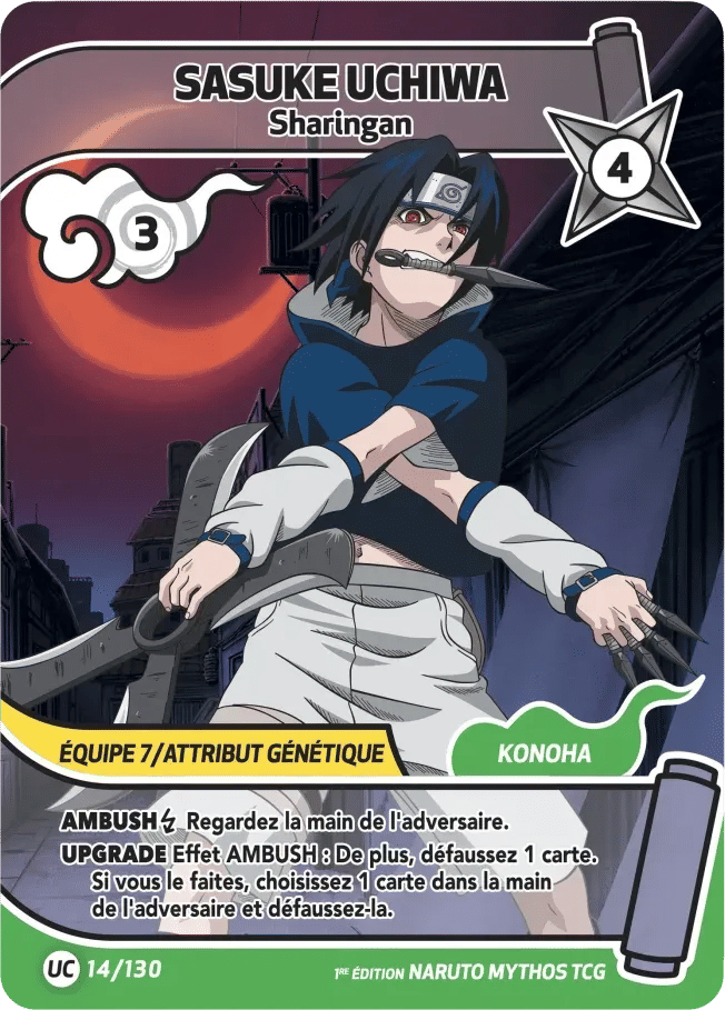 Sasuke Uchiwa - Sharingan — Konoha Shidō (2nd Edition) — Naruto Mythos TCG