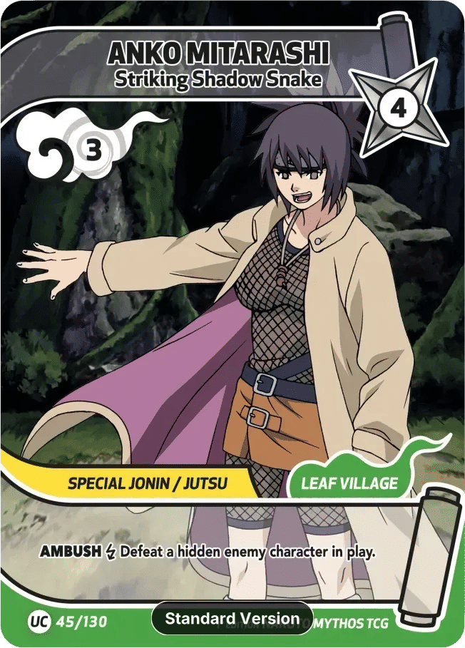 Anko Mitarashi - Striking Shadow Snake — Konoha Shidō — Naruto Mythos TCG