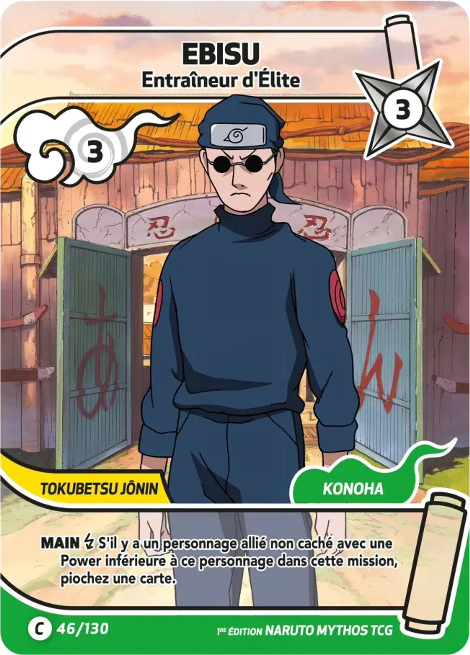 Ebisu - Entraîneur d'Élite — Konoha Shidō — Naruto Mythos TCG