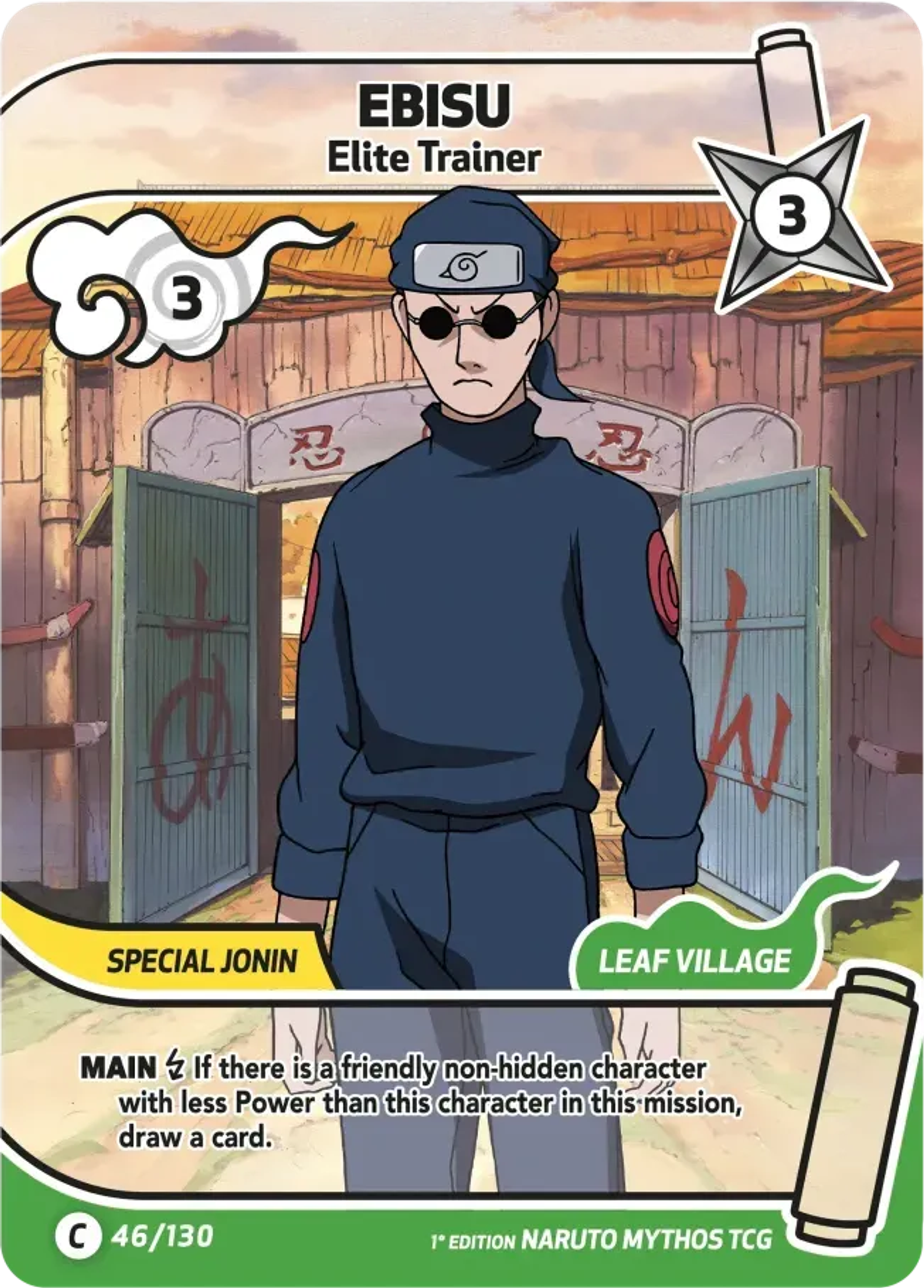 Ebisu - Entraîneur d'Élite — Konoha Shidō — Naruto Mythos TCG
