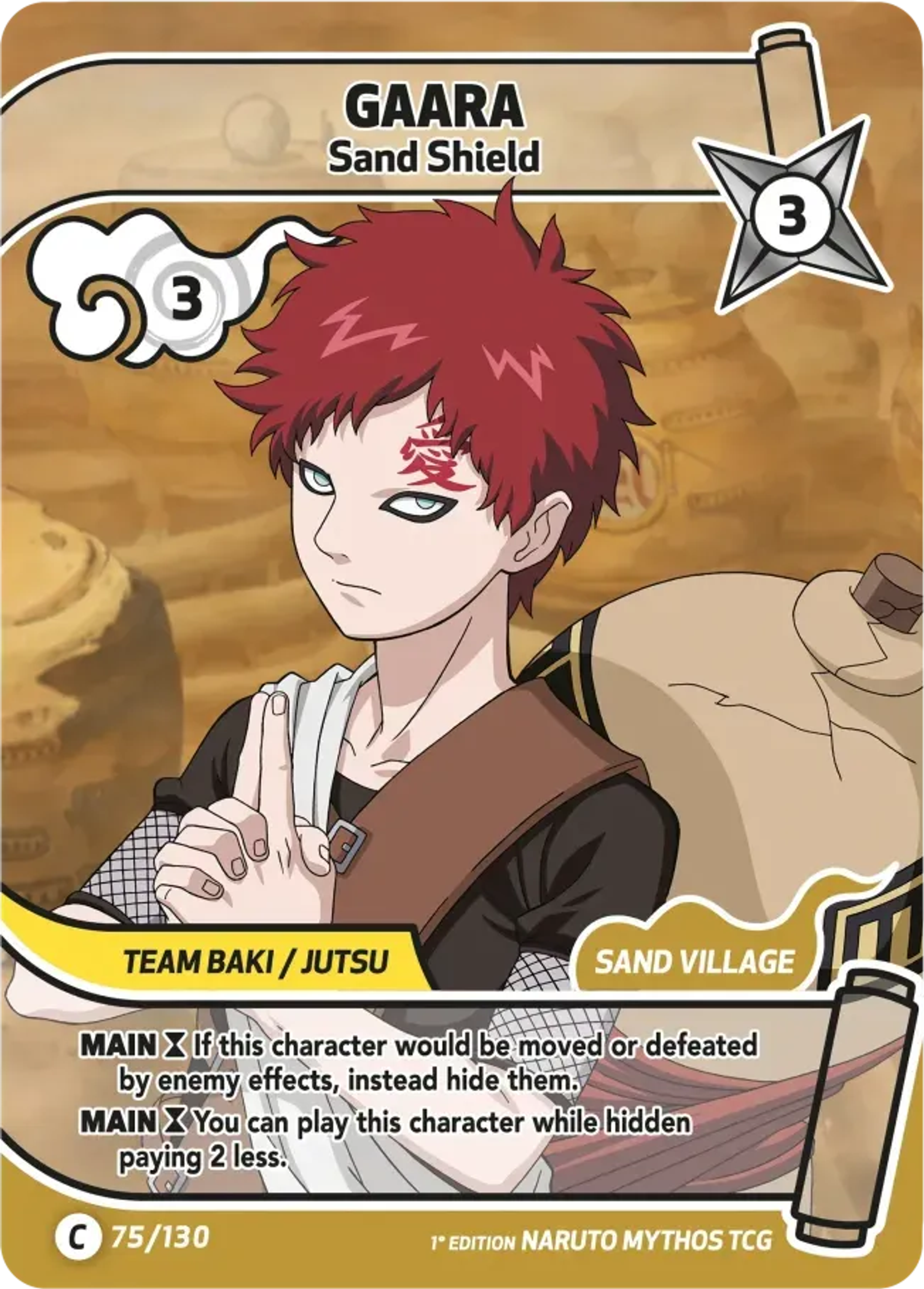 Gaara - Bouclier de Sable — Konoha Shidō — Naruto Mythos TCG