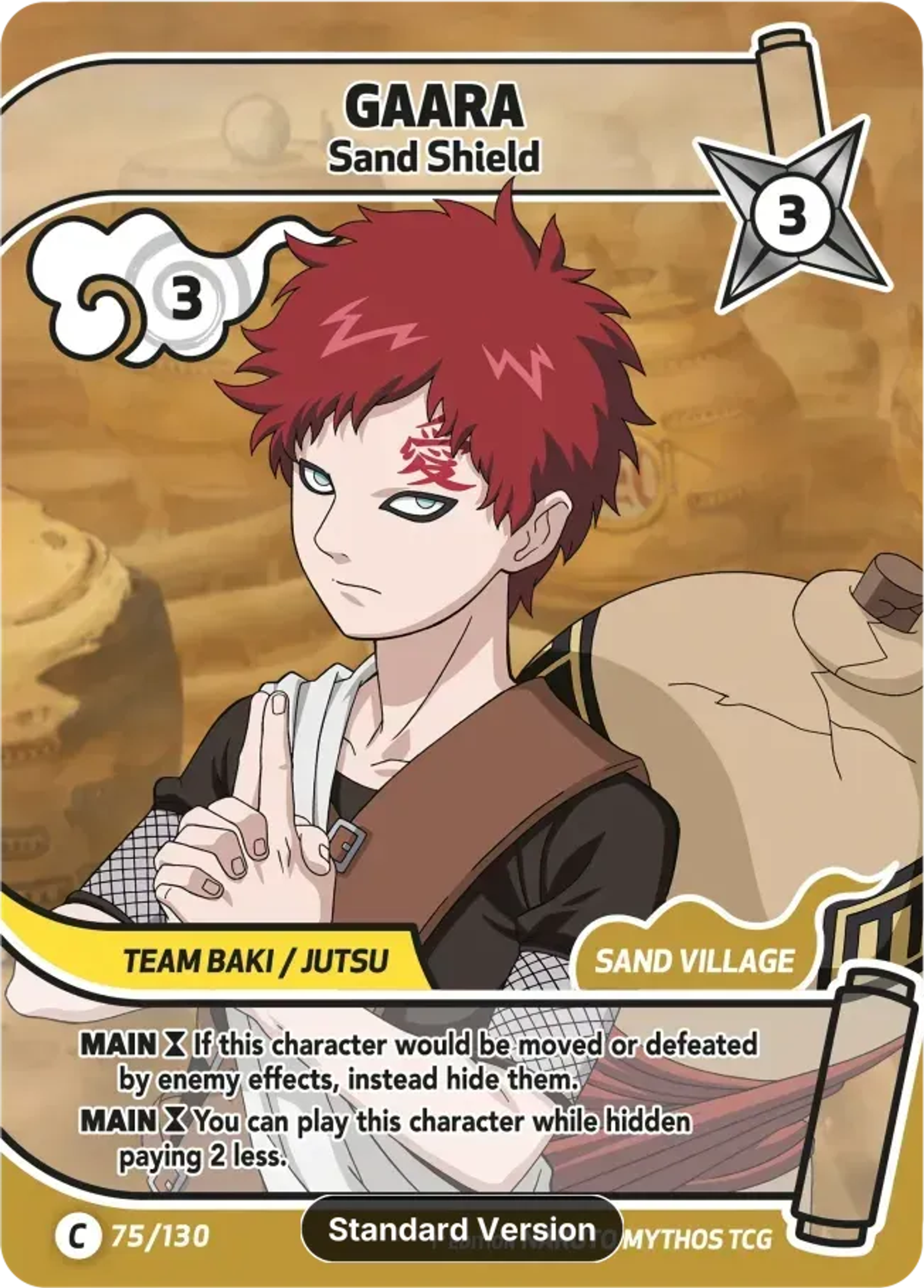 Gaara - Bouclier de Sable — Konoha Shidō — Naruto Mythos TCG