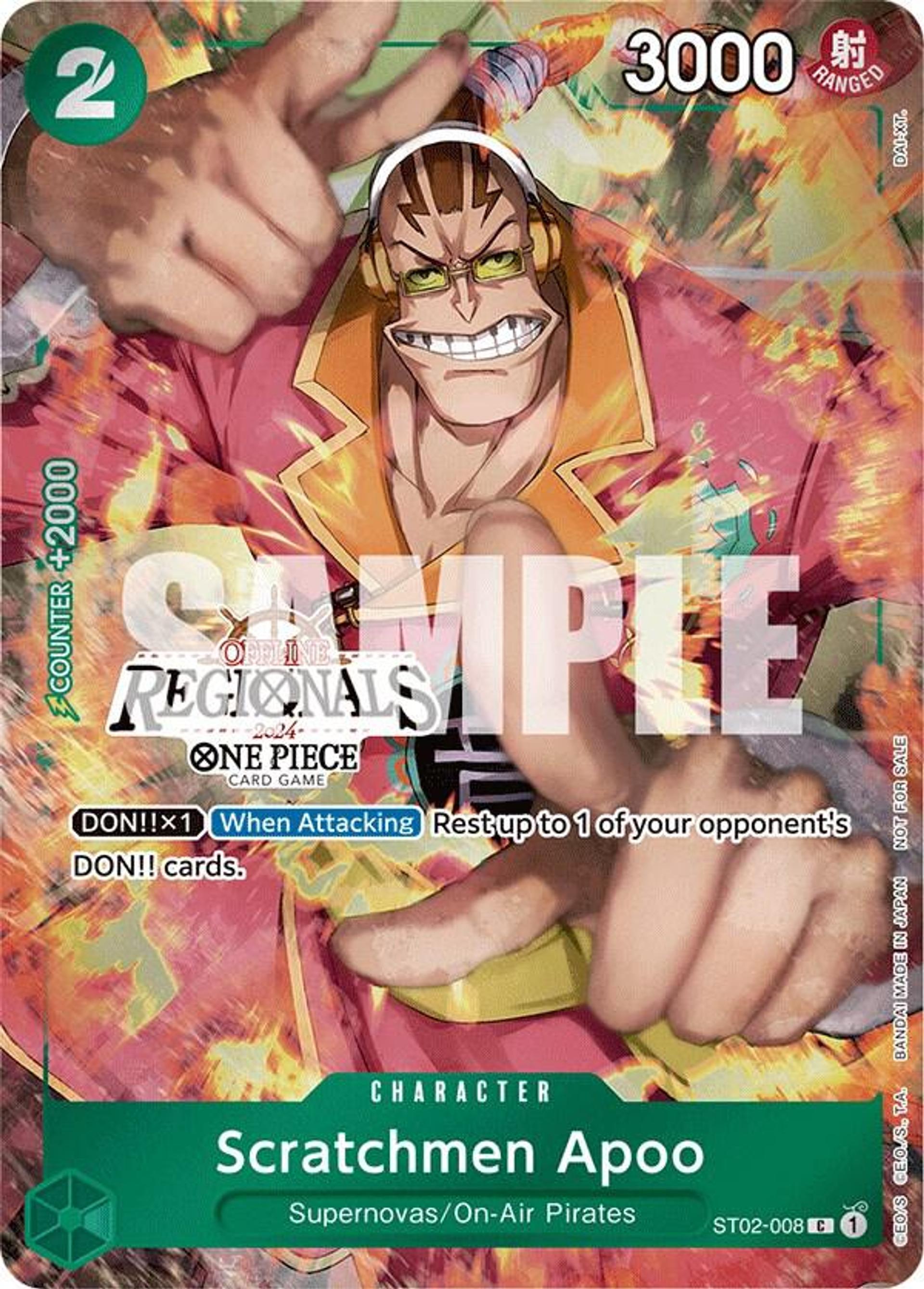 Scratchmen Apoo (Offline Regional 2024) [Participant] — One Piece Promotion Cards — One Piece Card Game
