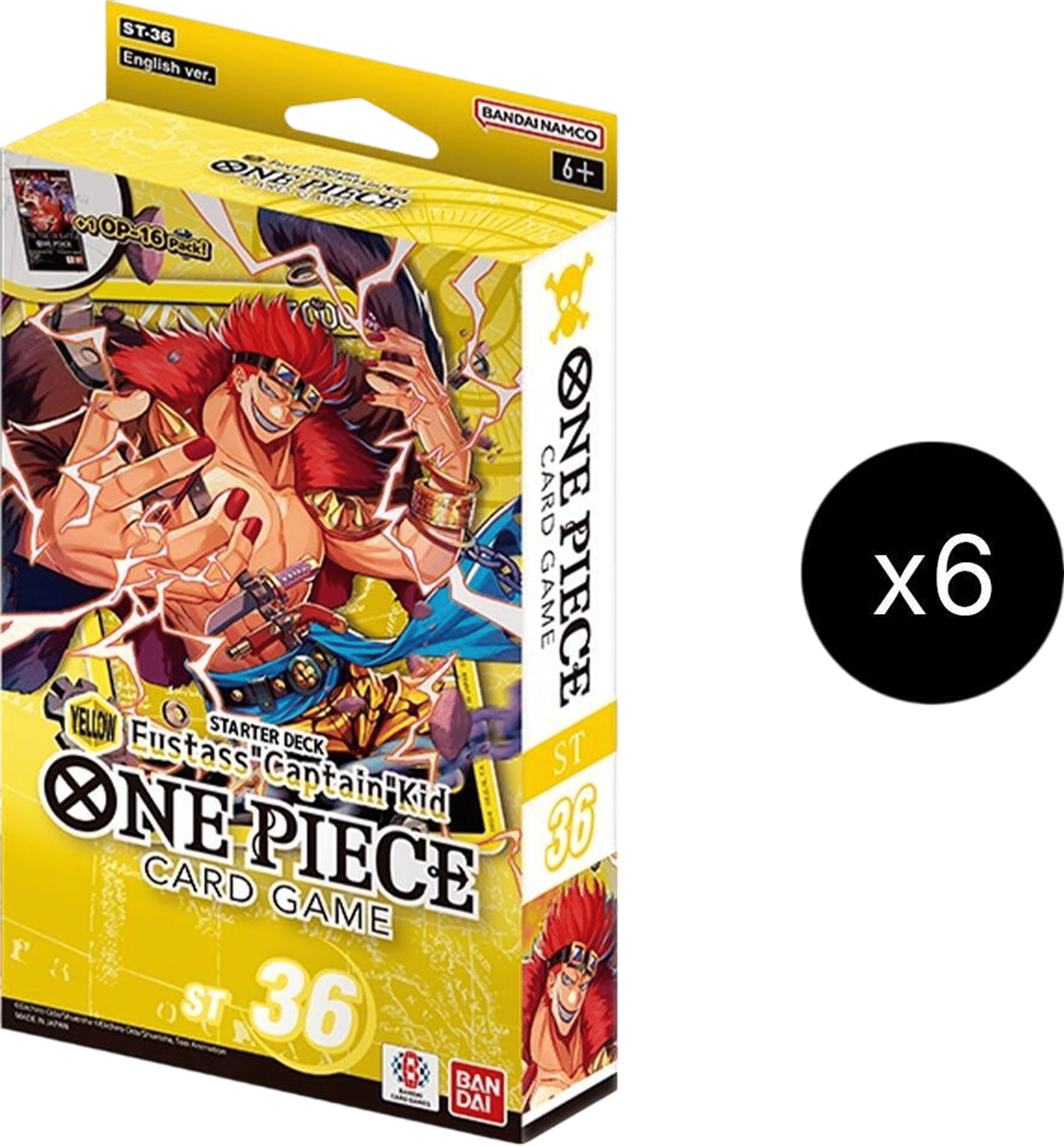 Product image for Starter Deck 36 : Eustass "Captain" Kid (Yellow) Display
