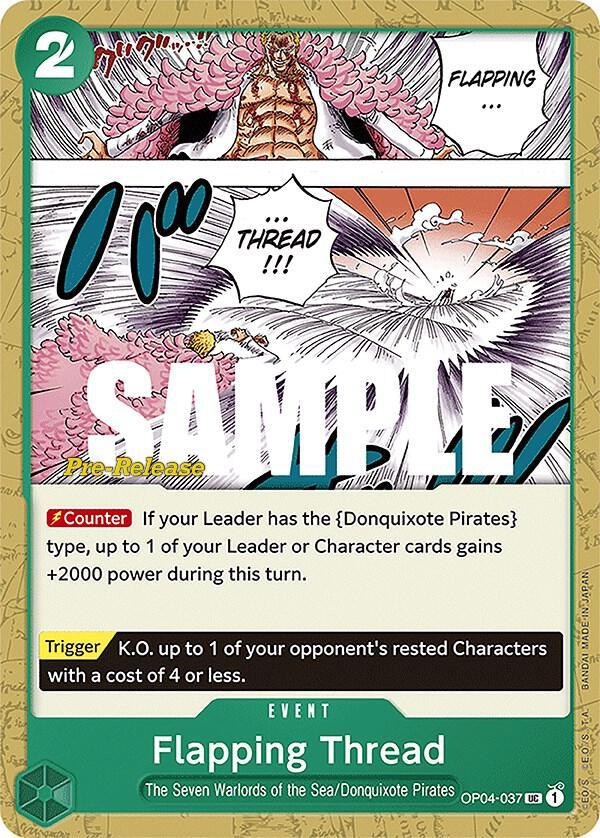 Flapping Thread — Kingdoms of Intrigue Pre-Release Cards — One Piece Card Game