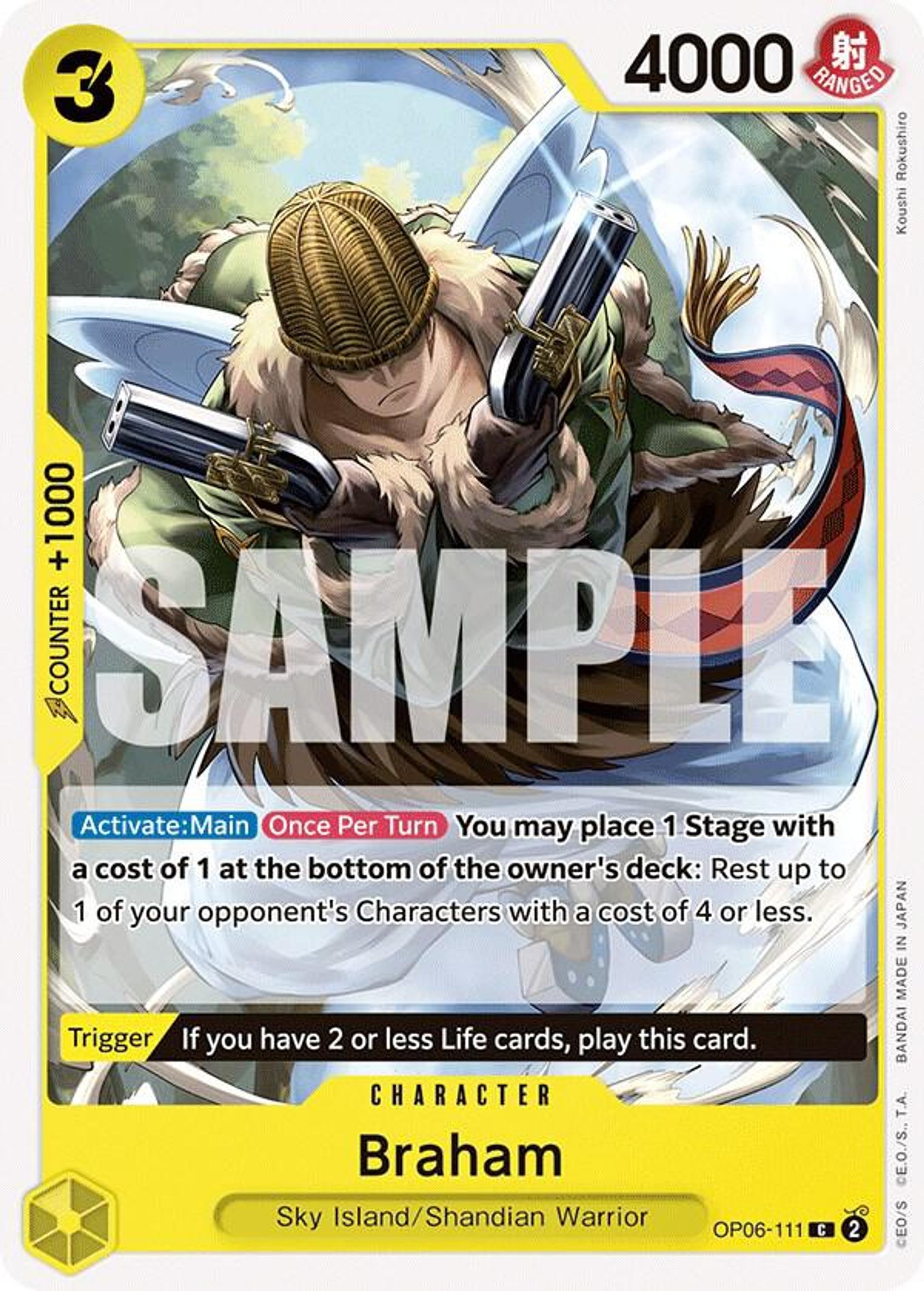 Braham — Wings of the Captain — One Piece Card Game