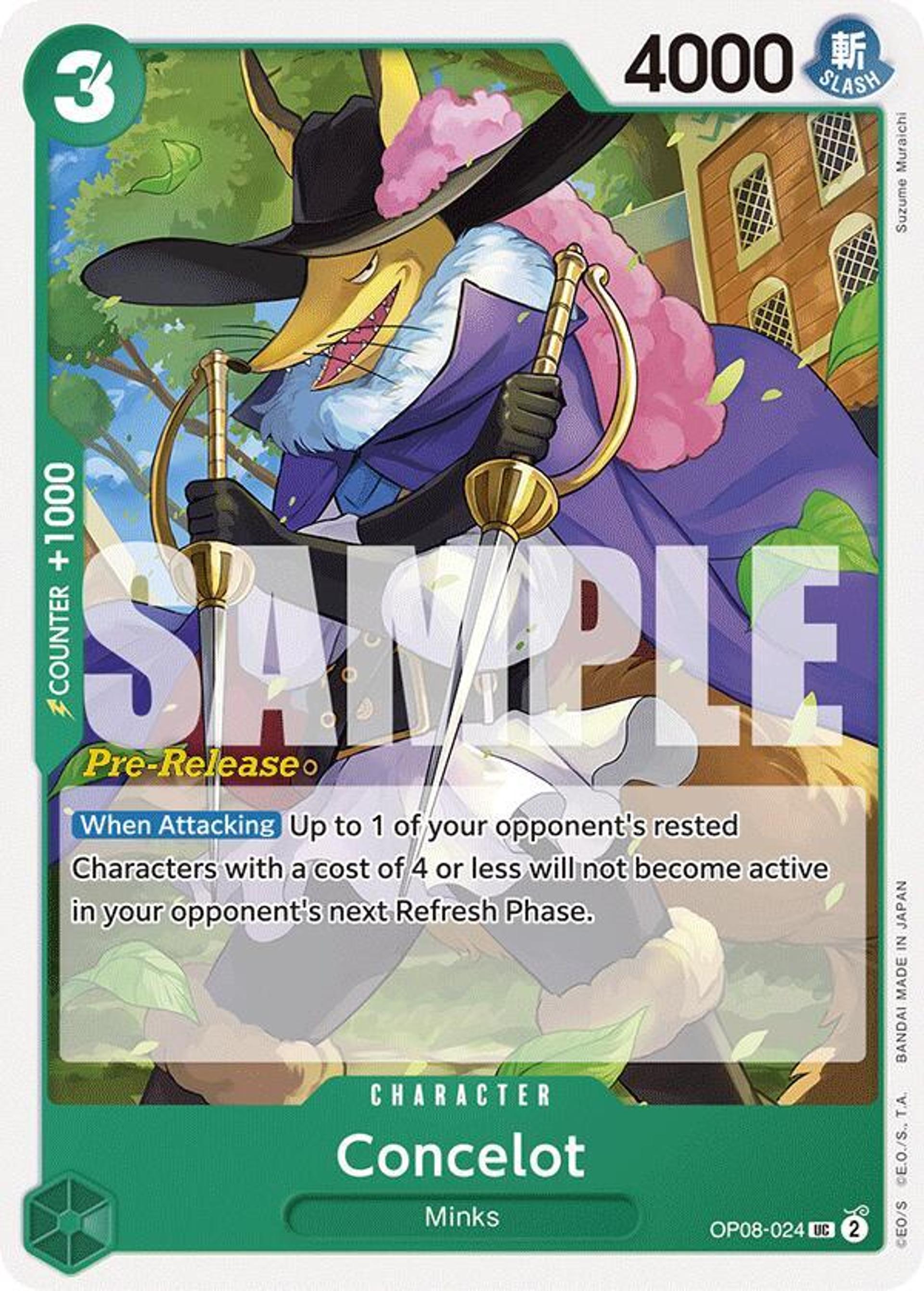 Concelot — Two Legends Pre-Release Cards — One Piece Card Game