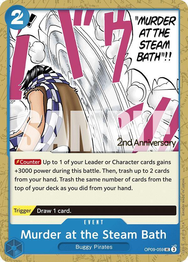Murder at the Steam Bath — Emperors in the New World: 2nd Anniversary Tournament Cards — One Piece Card Game