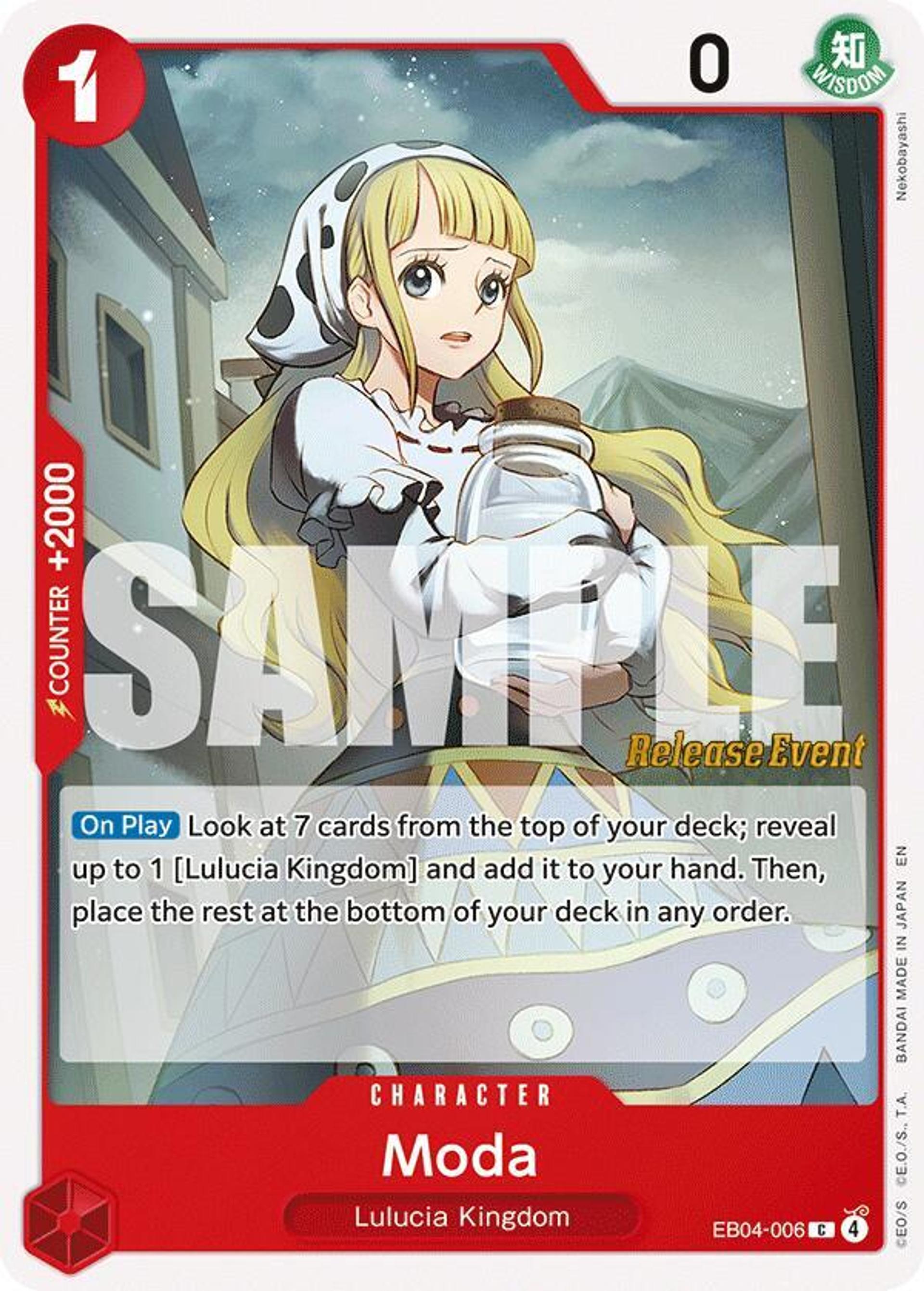 Moda — Adventure on Kami's Island Release Event Cards — One Piece Card Game