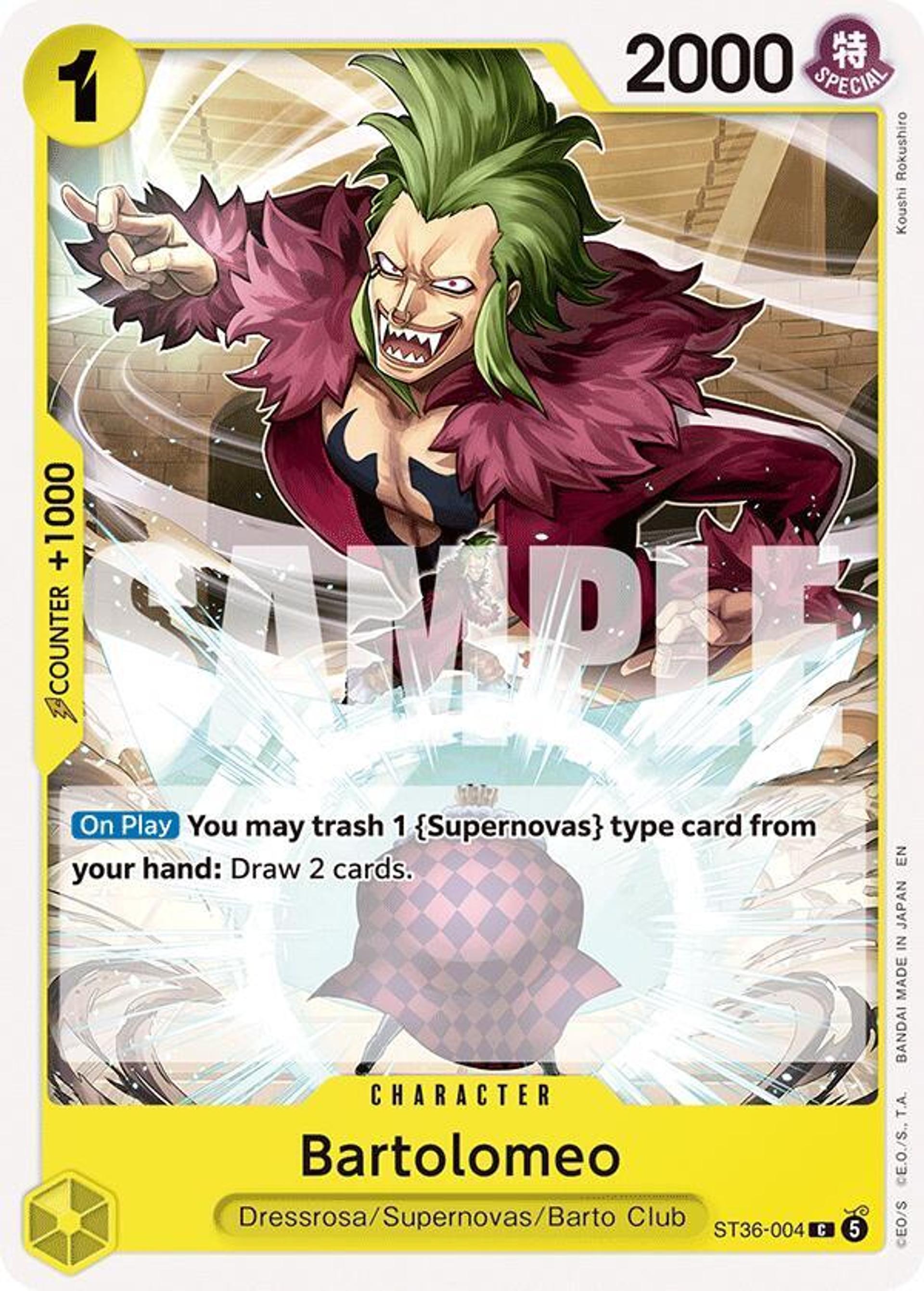 Bartolomeo — Starter Deck 36: YELLOW Eustass"Captain"Kid — One Piece Card Game
