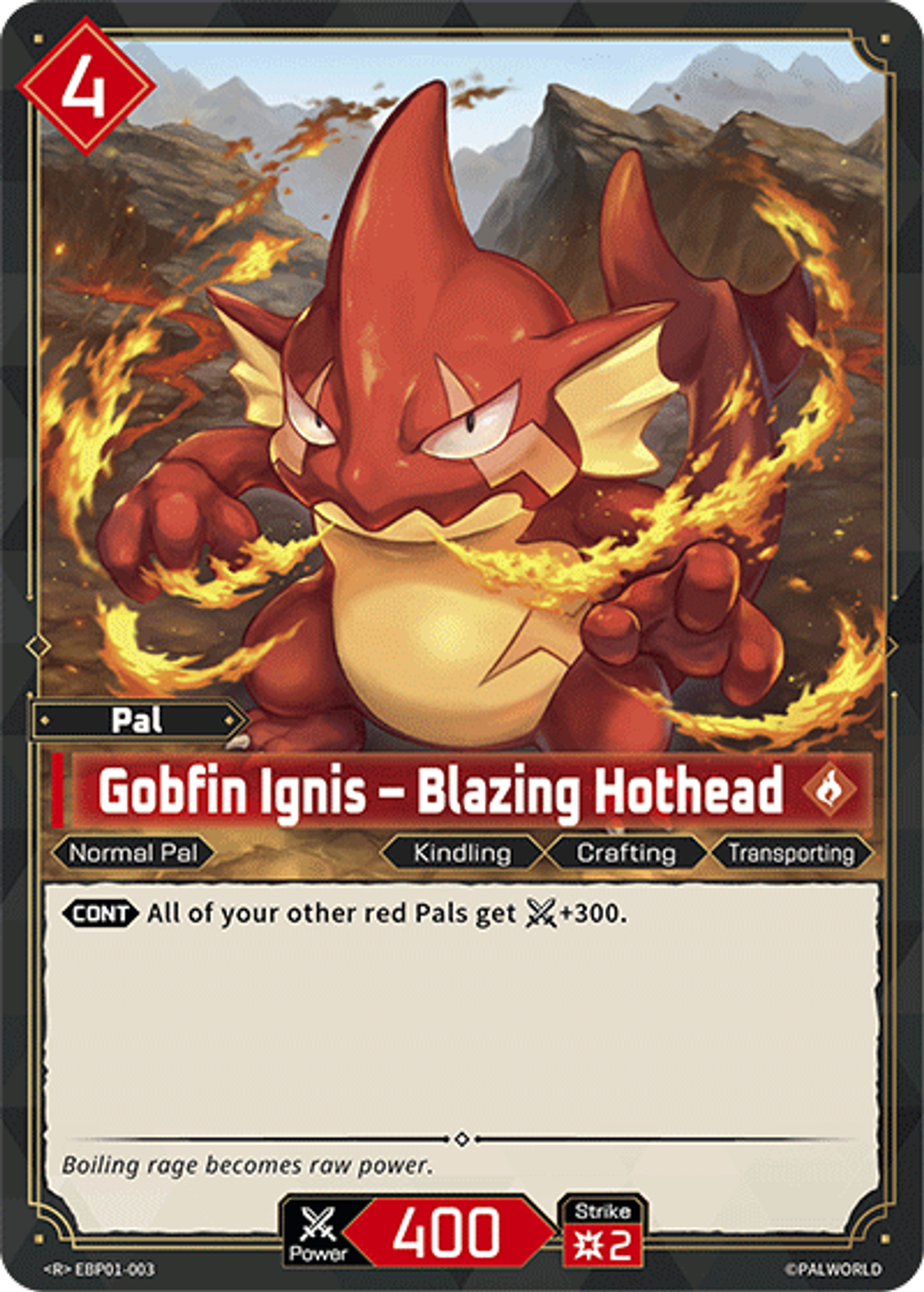 Gobfin Ignis – Blazing Hothead — Dawn of Palpagos — Palworld TCG