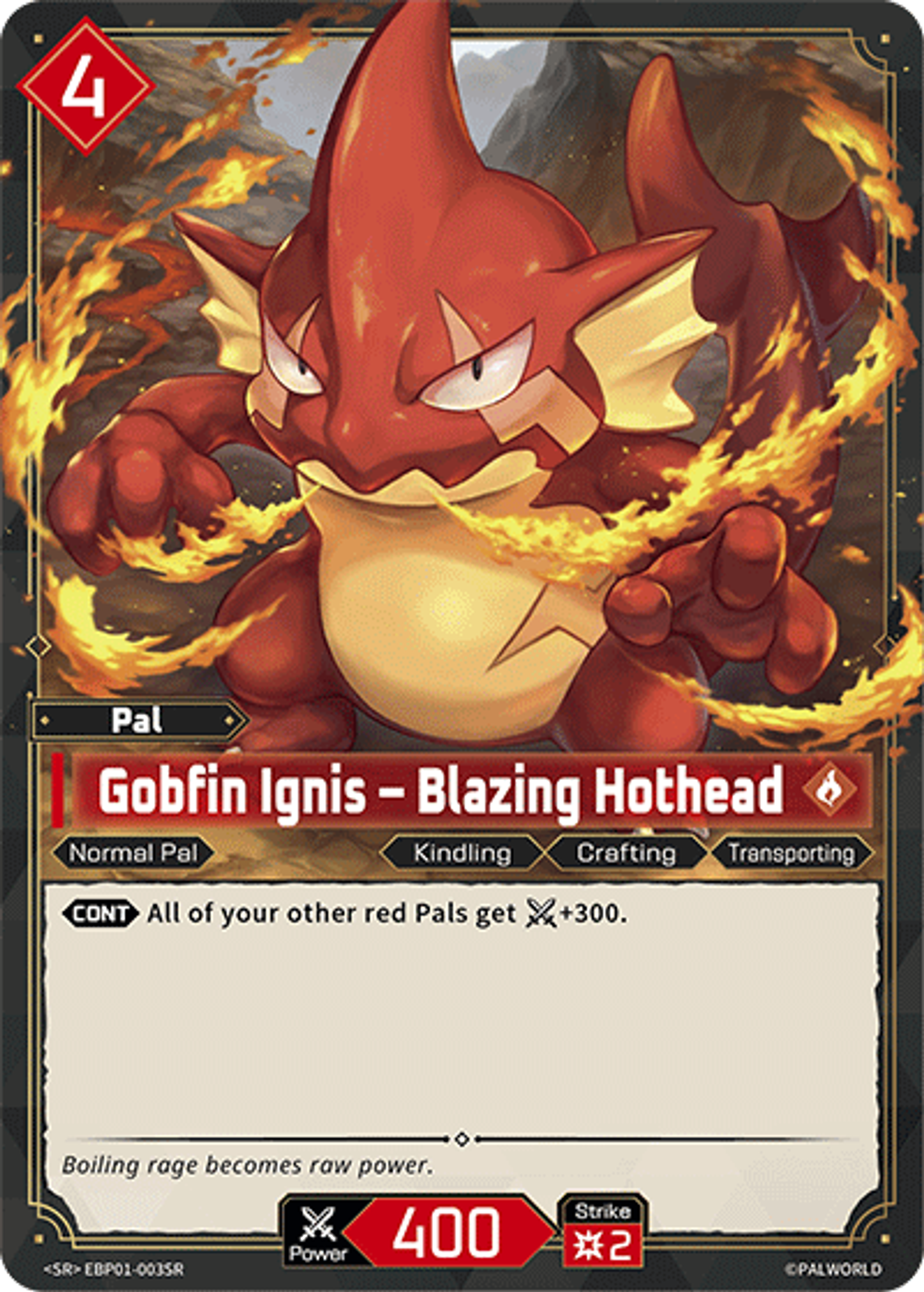 Gobfin Ignis – Blazing Hothead — Dawn of Palpagos — Palworld TCG