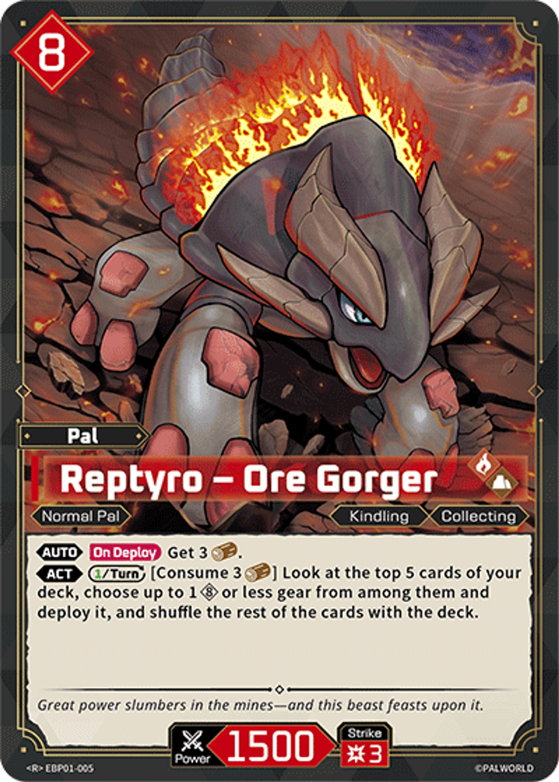 Reptyro – Ore Gorger — Dawn of Palpagos — Palworld TCG