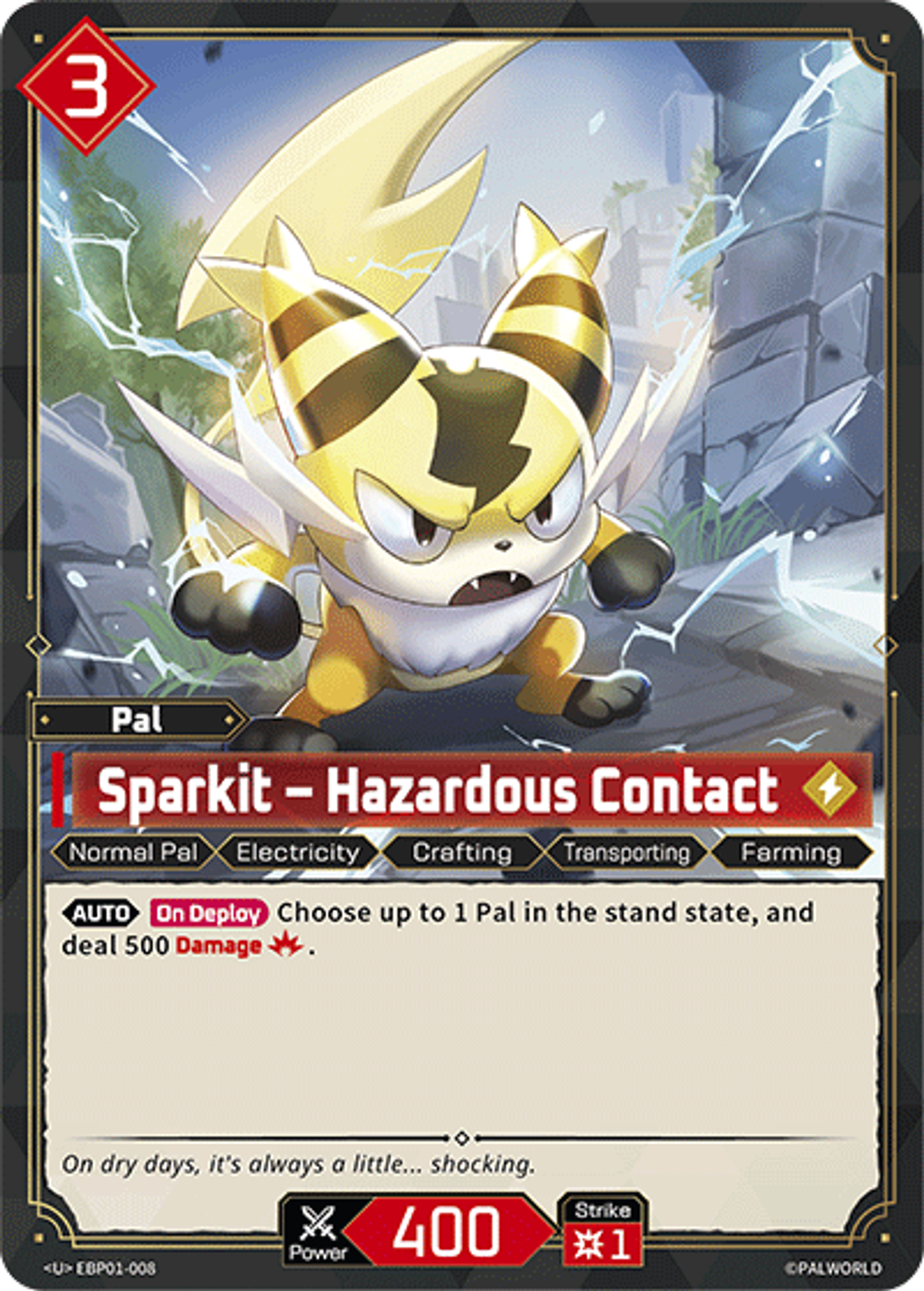 Sparkit – Hazardous Contact — Dawn of Palpagos — Palworld TCG