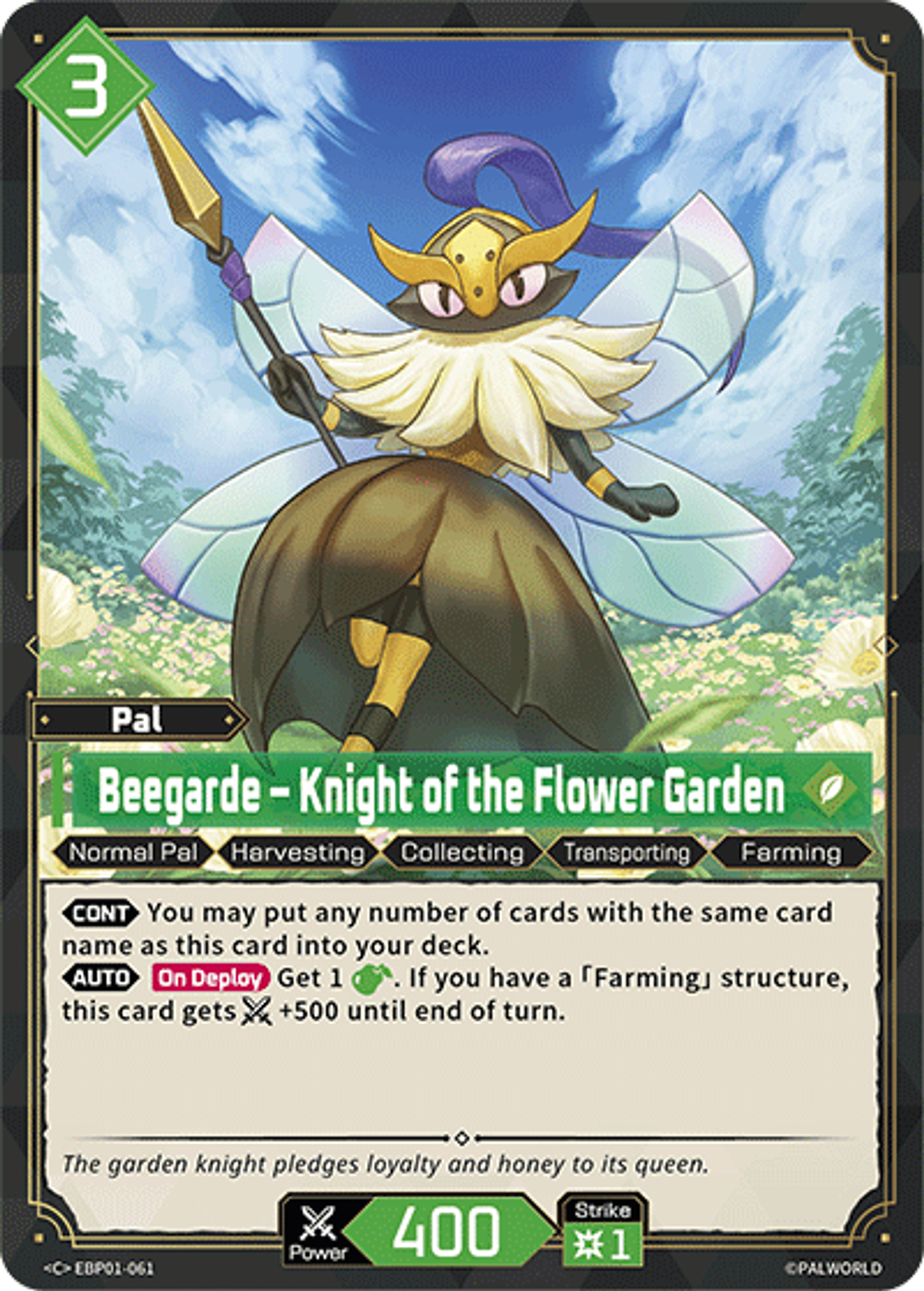 Beegarde – Knight of the Flower Garden — Dawn of Palpagos — Palworld TCG