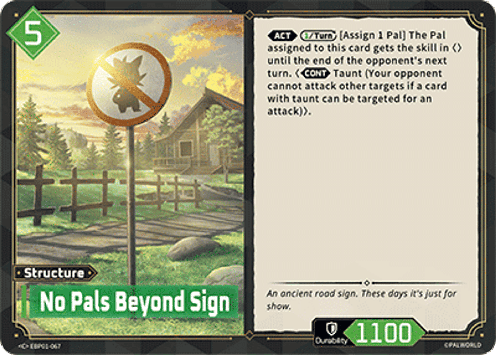 No Pals Beyond Sign — Dawn of Palpagos — Palworld TCG