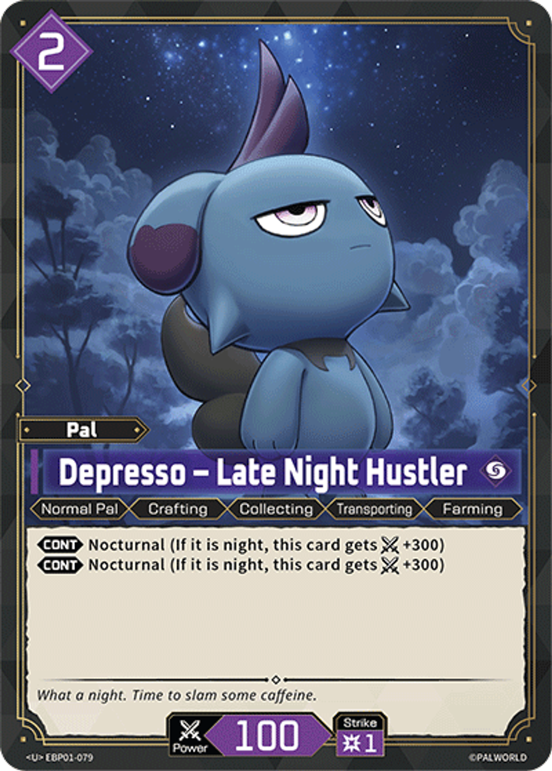 Depresso – Late Night Hustler — Dawn of Palpagos — Palworld TCG
