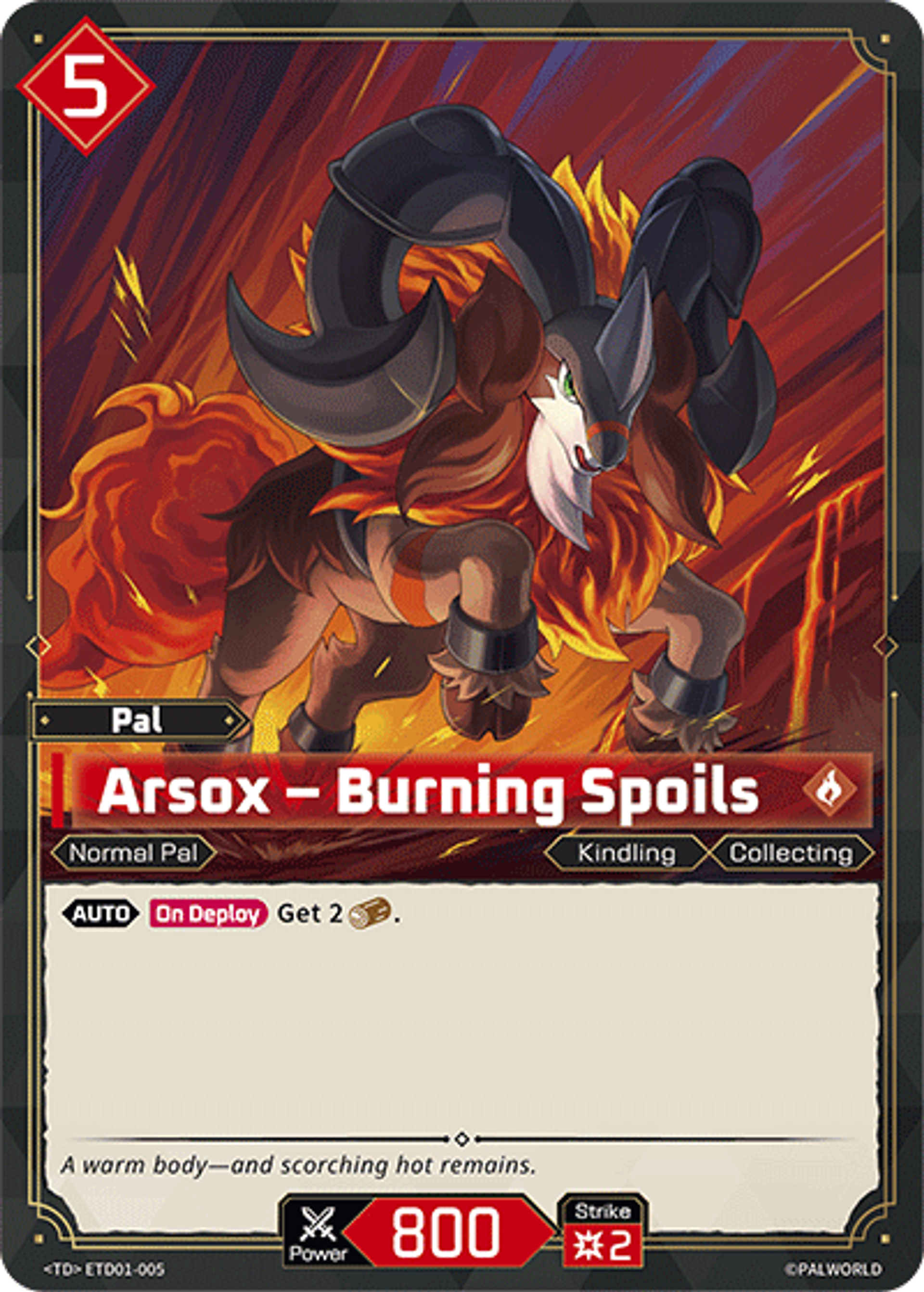 Arsox – Burning Spoils — Trial Deck: Dawn of Palpagos Red・Blue — Palworld TCG