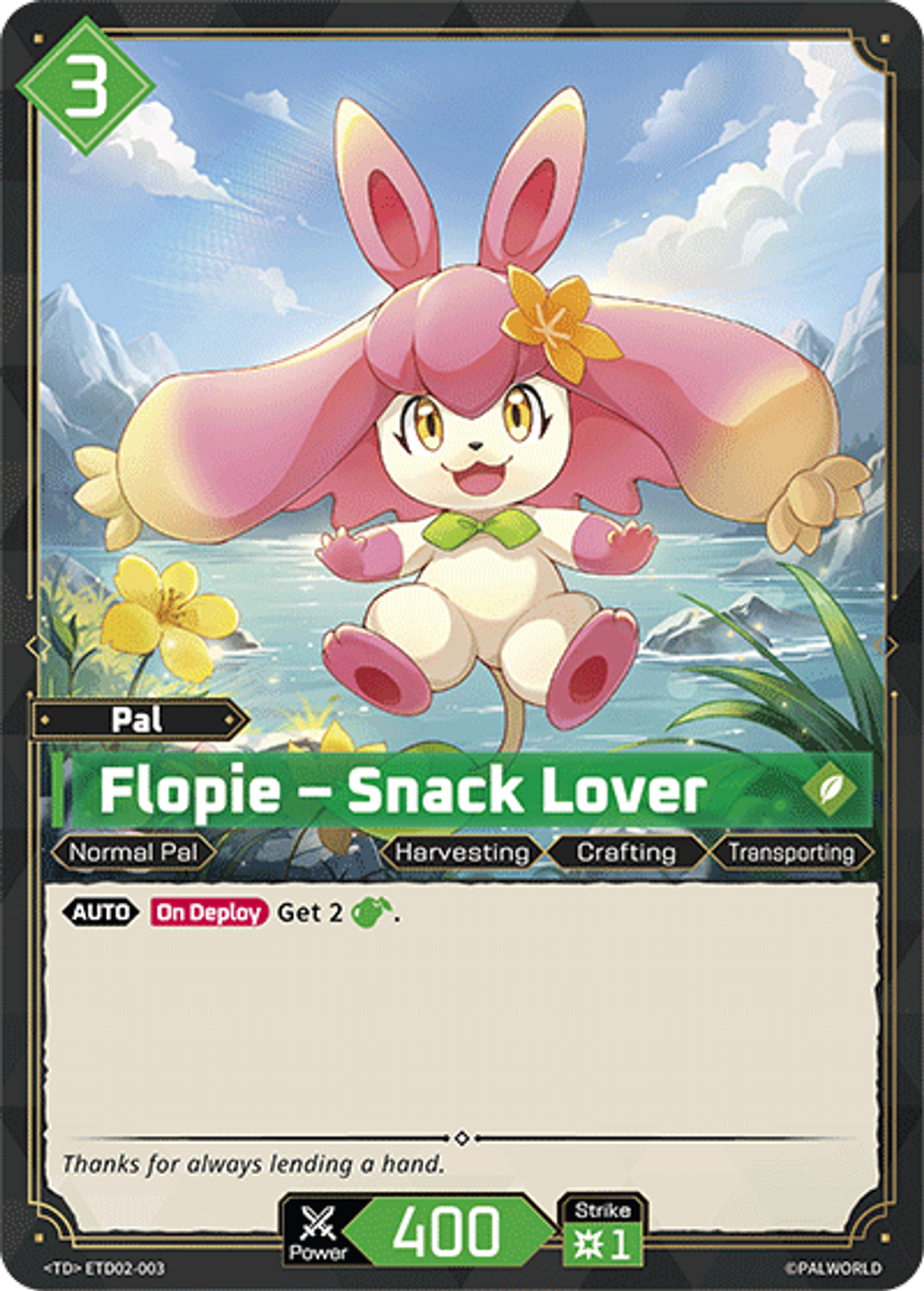 Flopie – Snack Lover — Trial Deck: Dawn of Palpagos Green・Purple — Palworld TCG