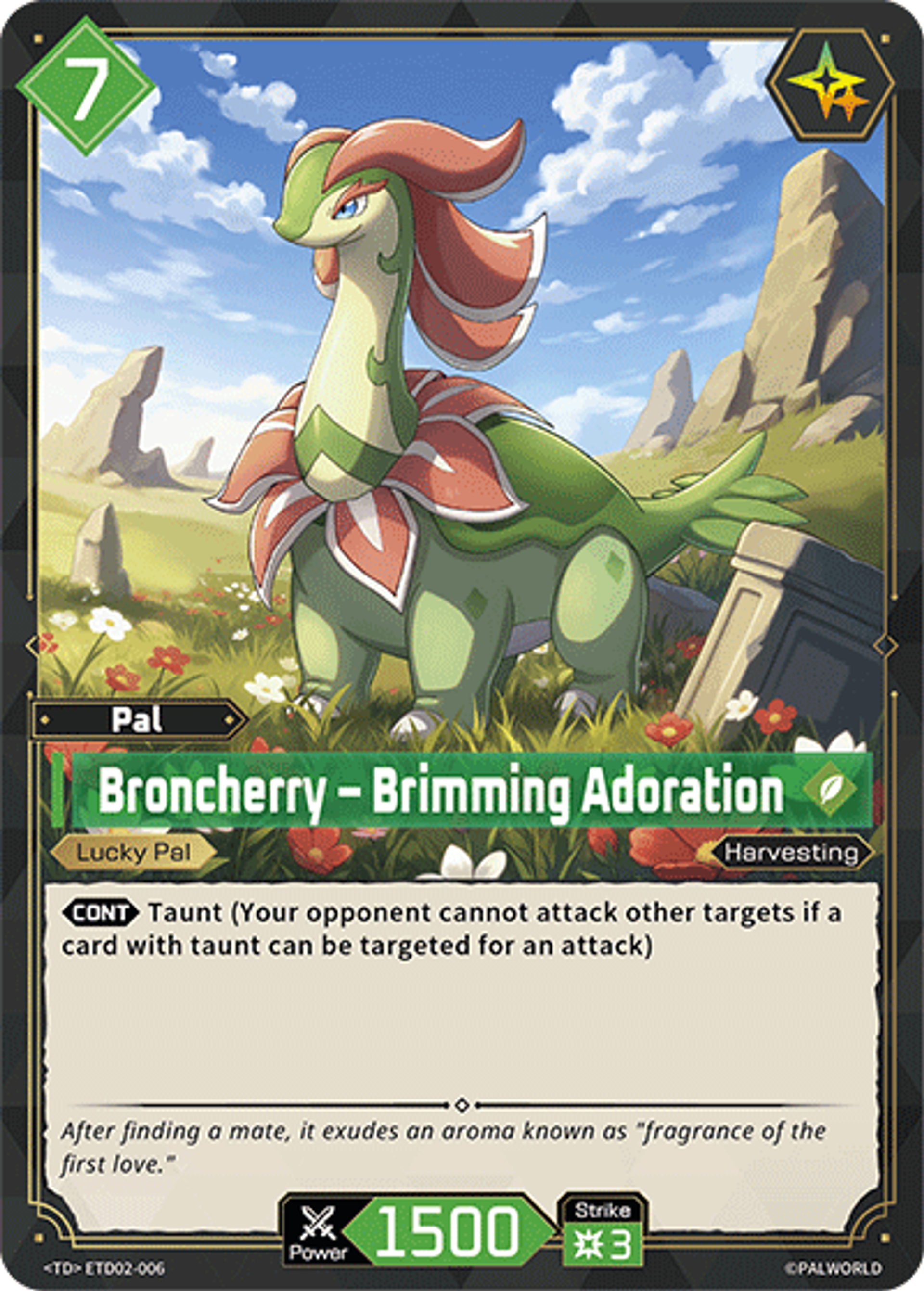 Broncherry – Brimming Adoration — Trial Deck: Dawn of Palpagos Green・Purple — Palworld TCG