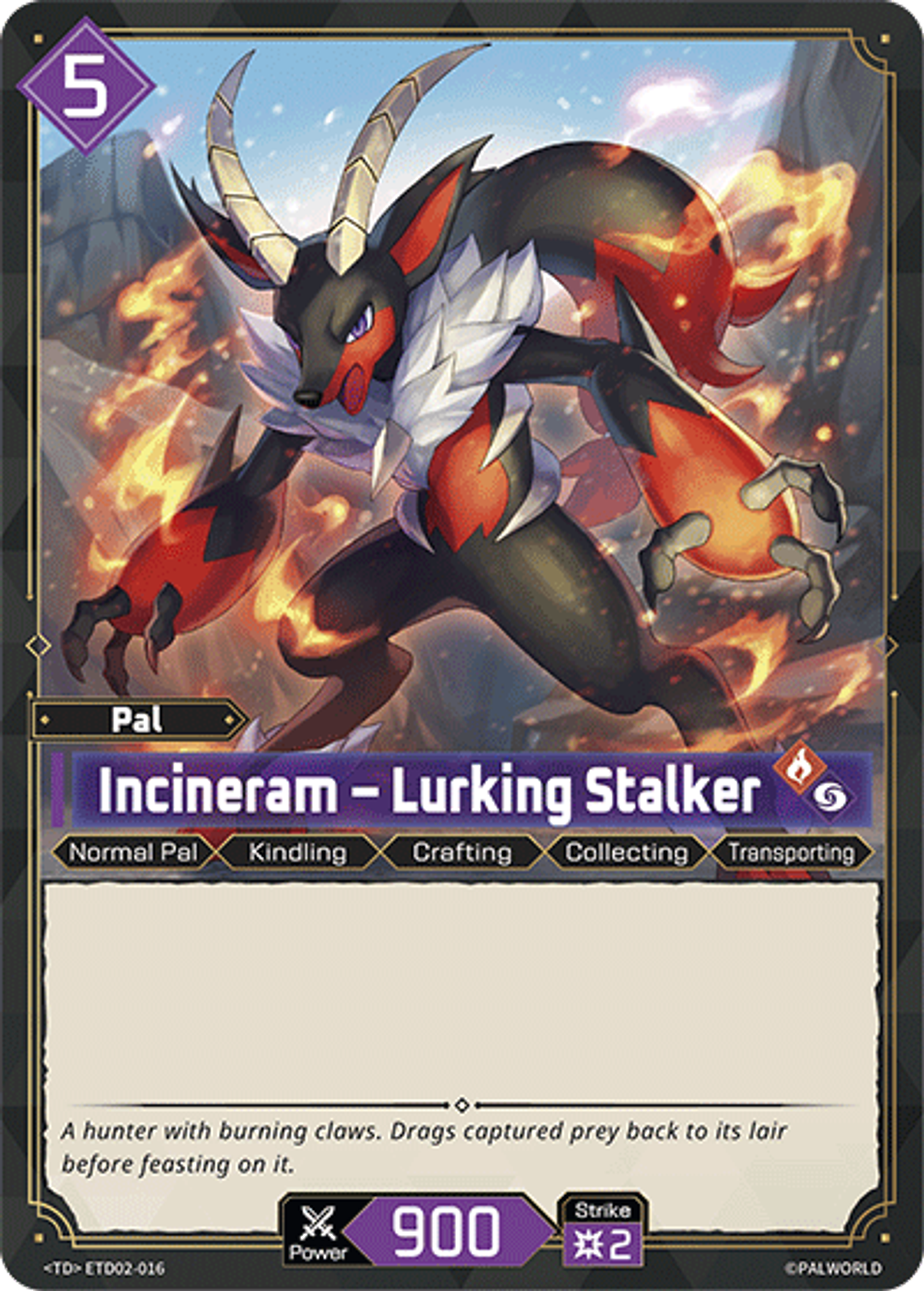 Incineram – Lurking Stalker — Trial Deck: Dawn of Palpagos Green・Purple — Palworld TCG