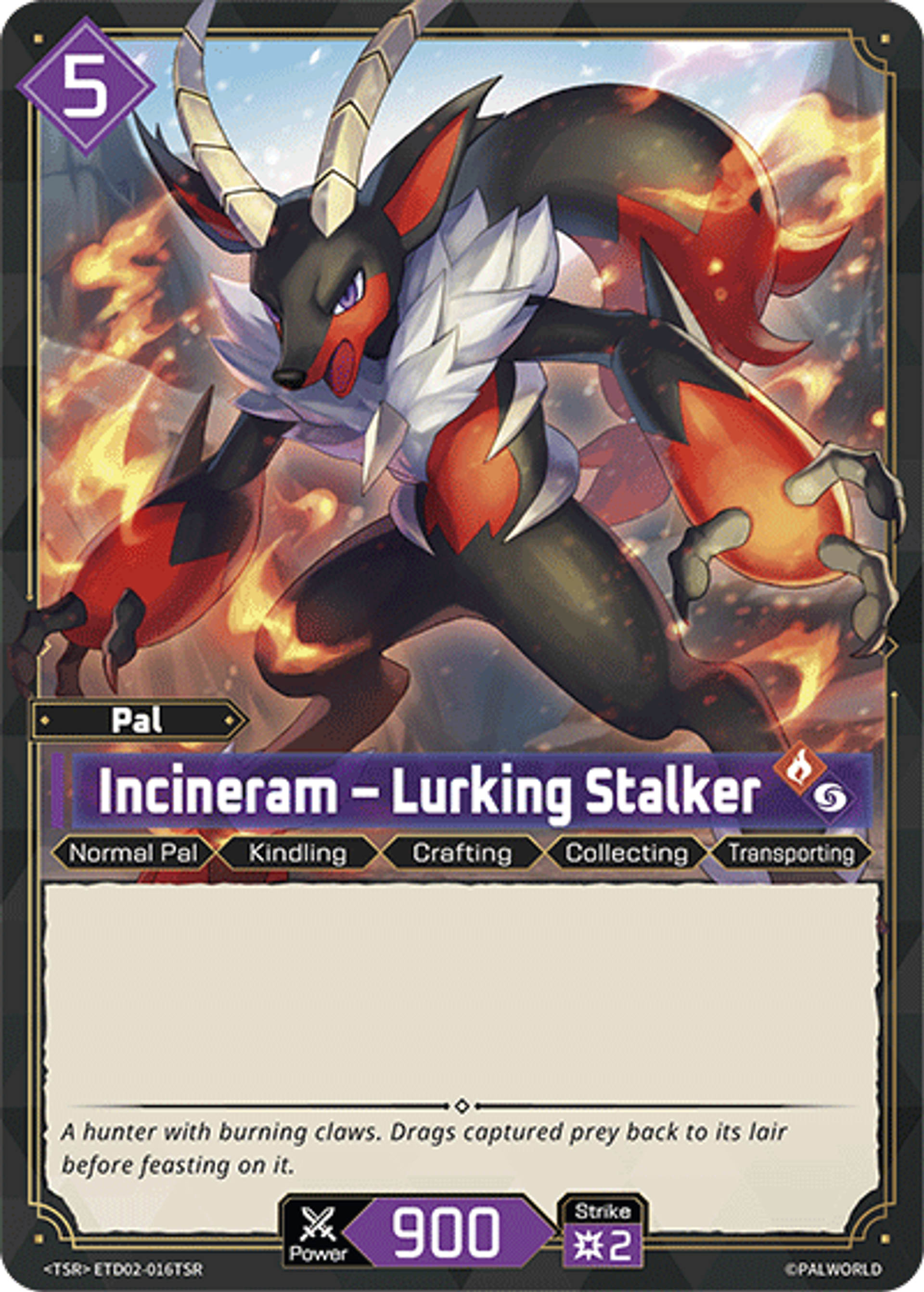 Incineram – Lurking Stalker — Trial Deck: Dawn of Palpagos Green・Purple — Palworld TCG