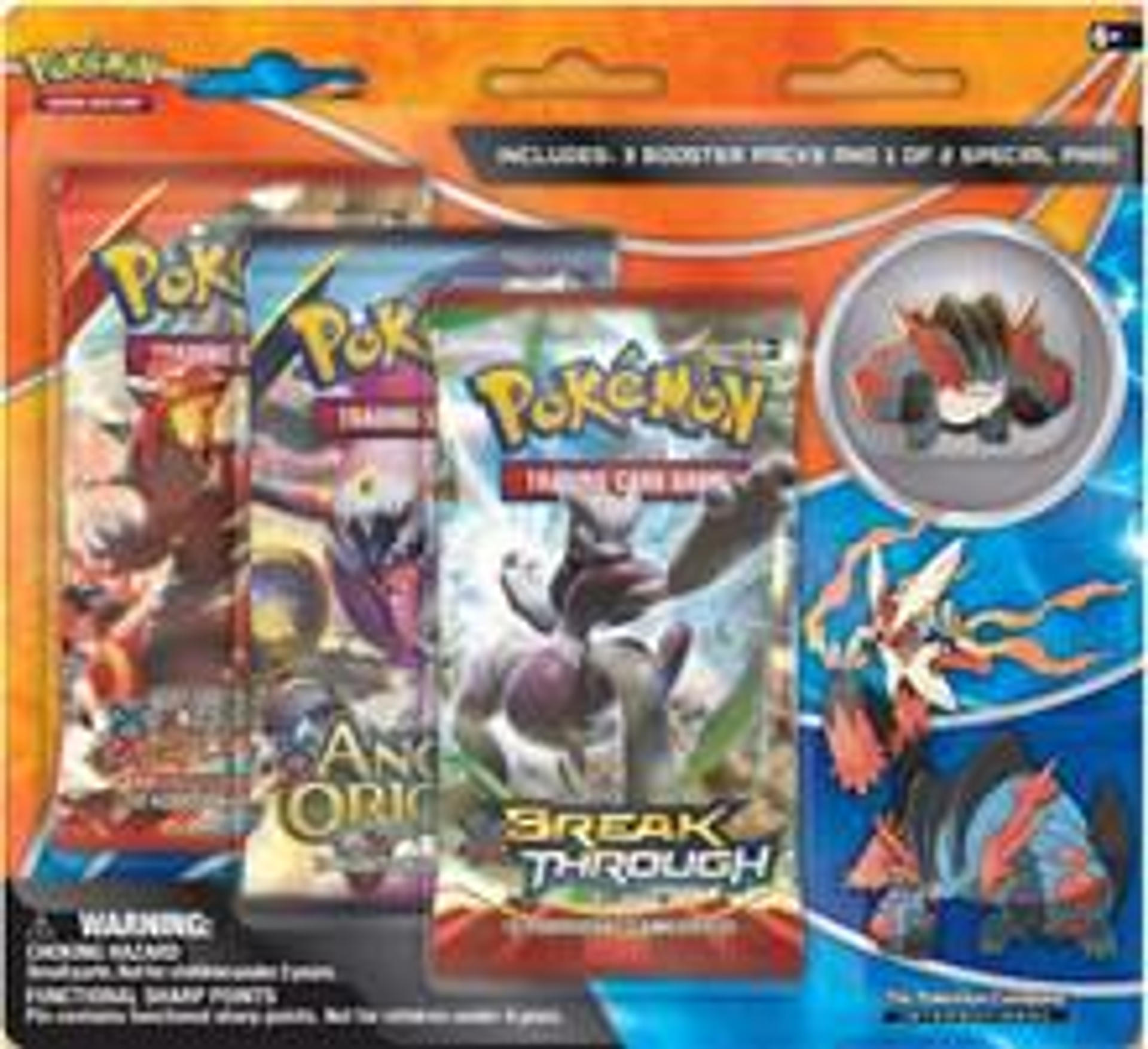 Blister 3-Pack de Impulsion TURBO: Zoroark Collector's Pin — XY - BREAKthrough — Pokemon