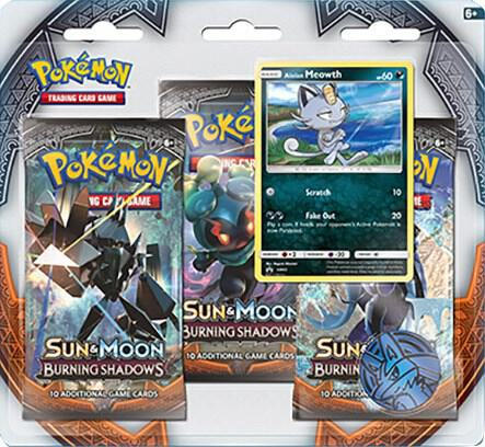 Burning Shadows 3 Pack Blister [Alolan Meowth] — SM - Burning Shadows — Pokemon