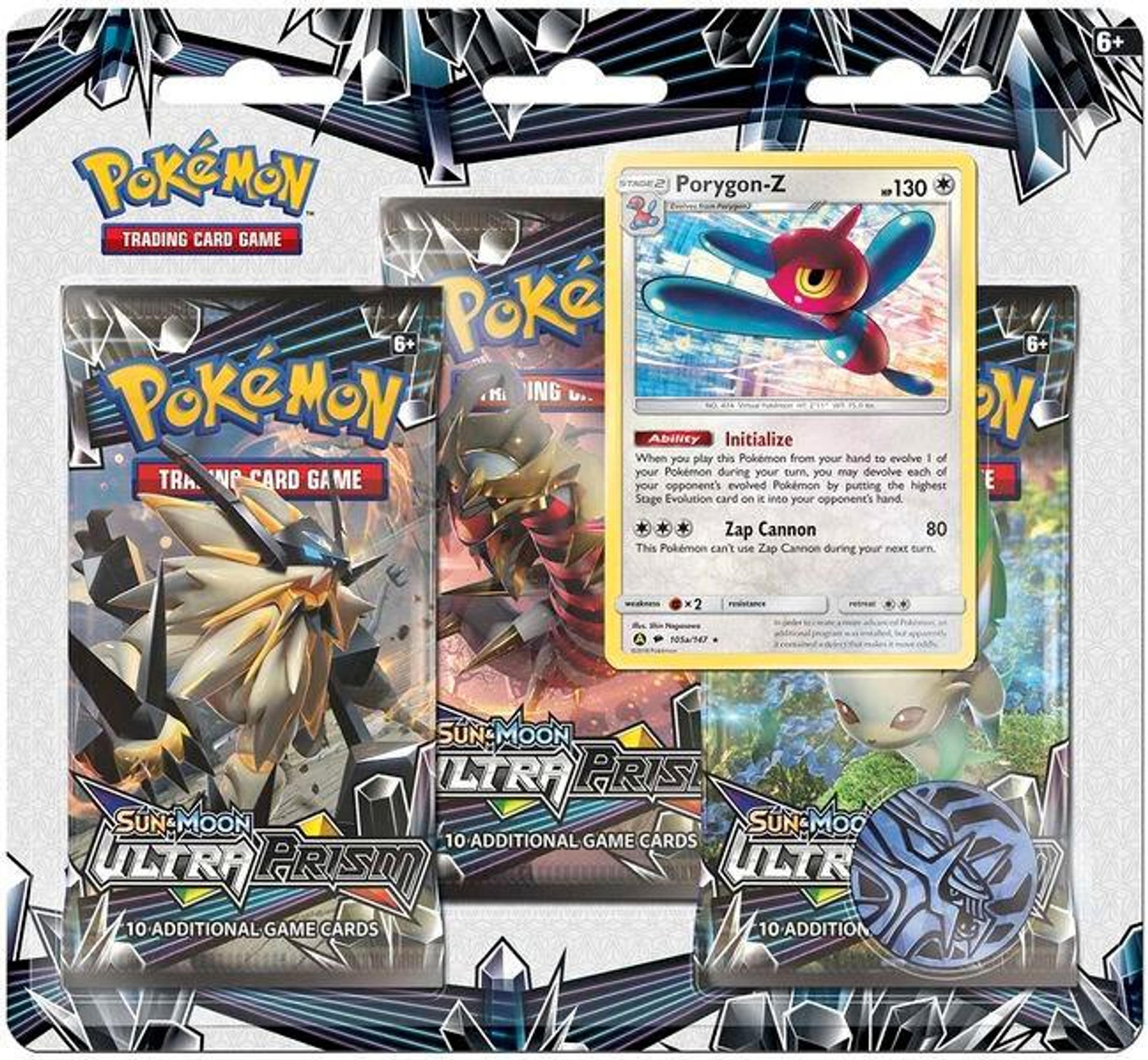 Product image for Ultra Prism 3 Pack Blister [Porygon-Z]