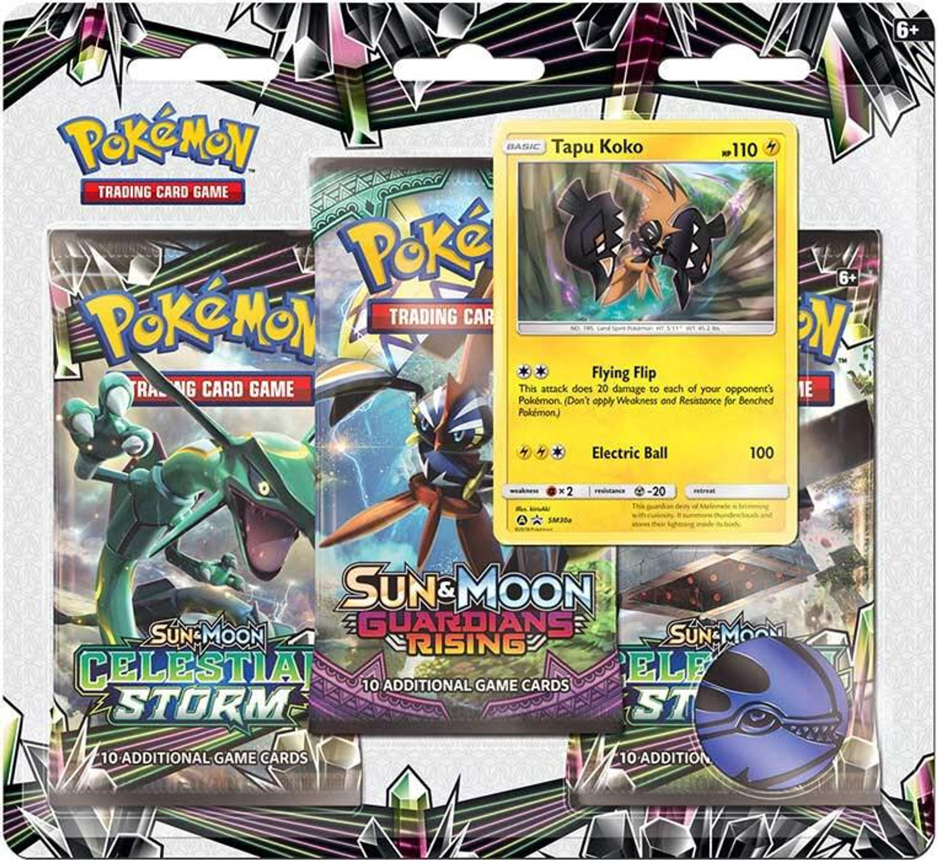 Product image for Celestial Storm 3 Pack Booster Blister [Tapu Koko]
