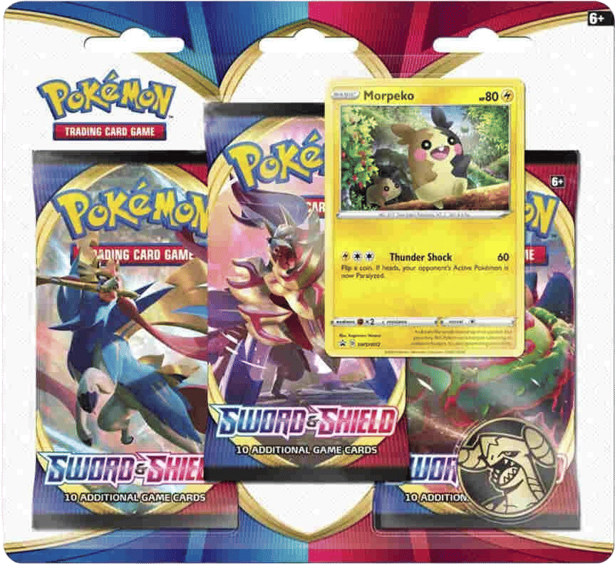 Sword & Shield 3 Pack Blister [Morpeko] — SWSH01: Sword & Shield Base Set — Pokemon