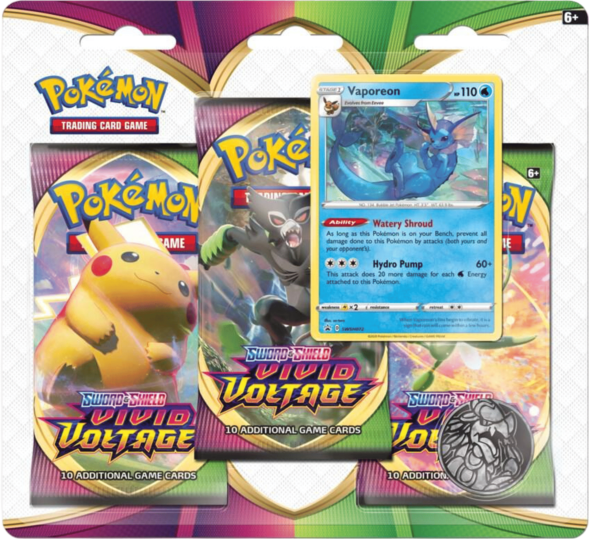 Product image for Vivid Voltage 3 Pack Blister [Vaporeon]