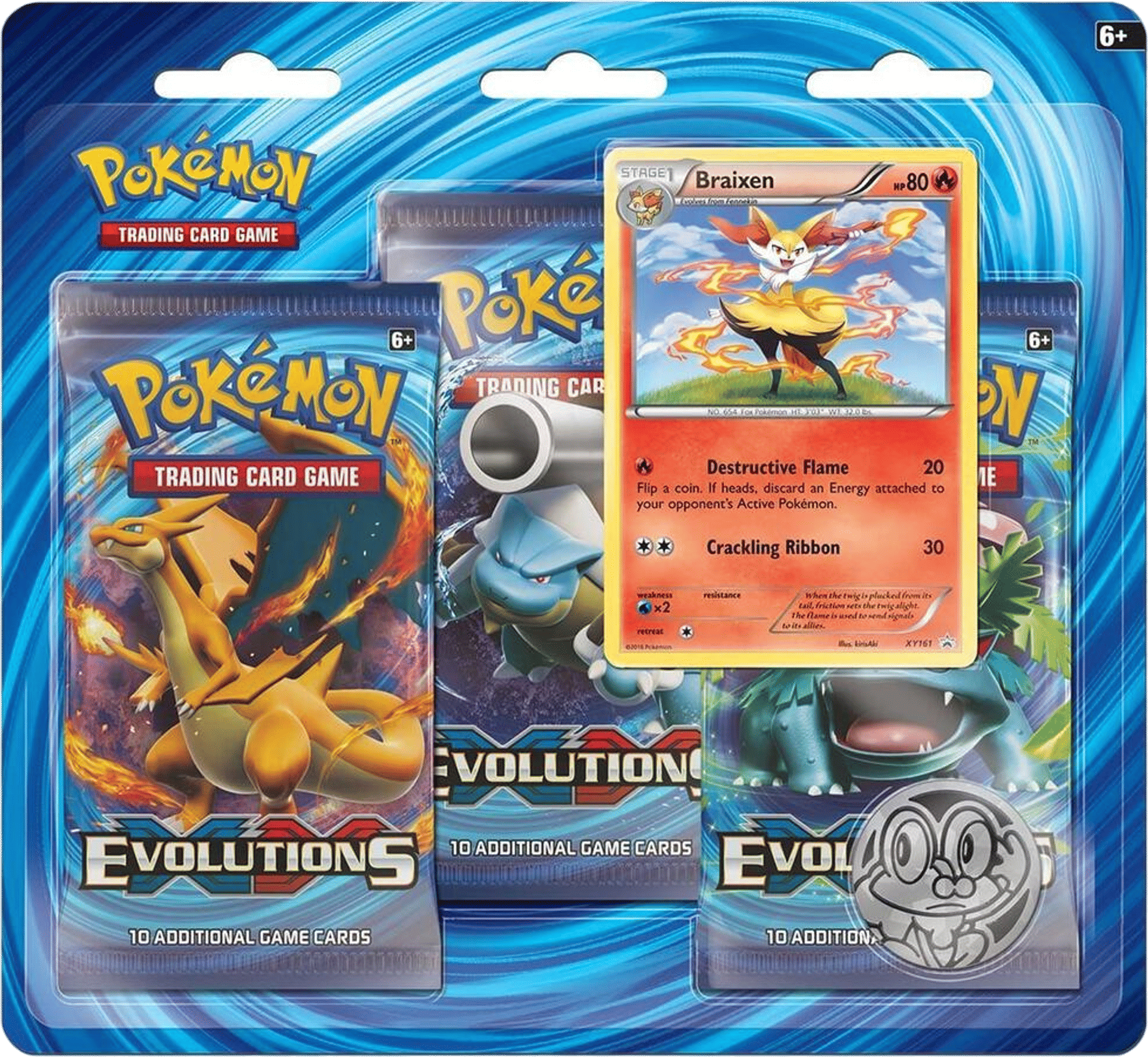 Product image for XY - Evolutions 3 Pack Blister [Braixen]