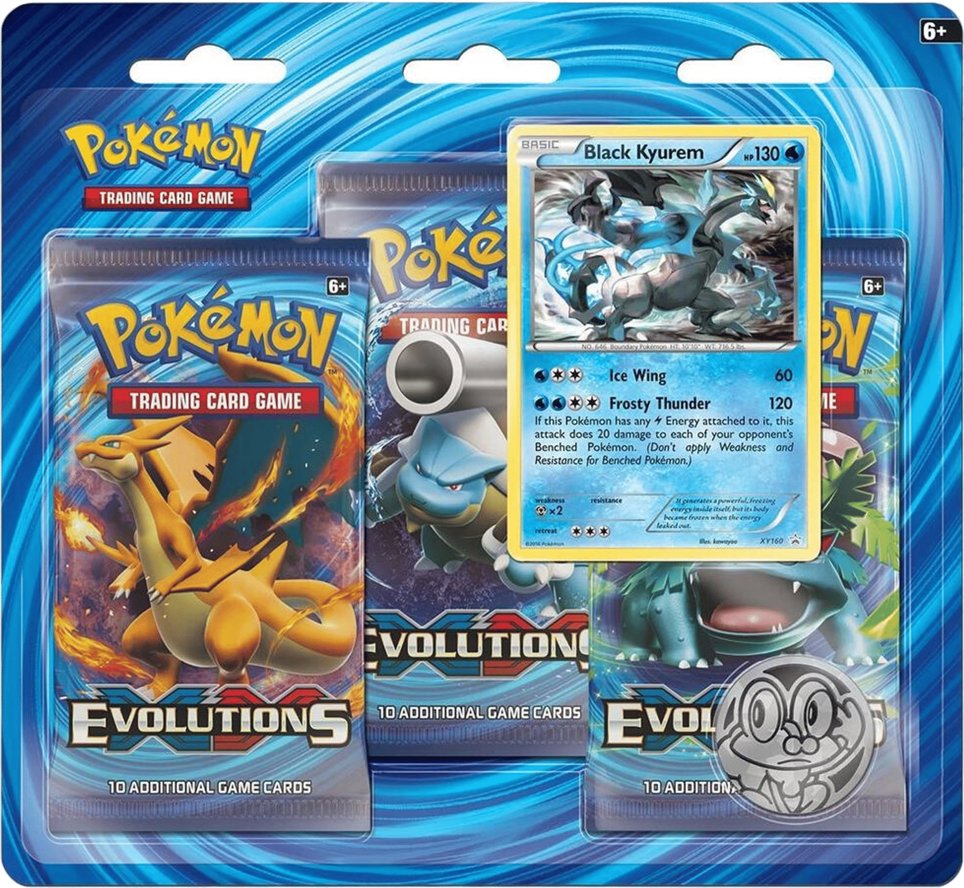 Product image for XY - Evolutions 3 Pack Blister [Black Kyurem]