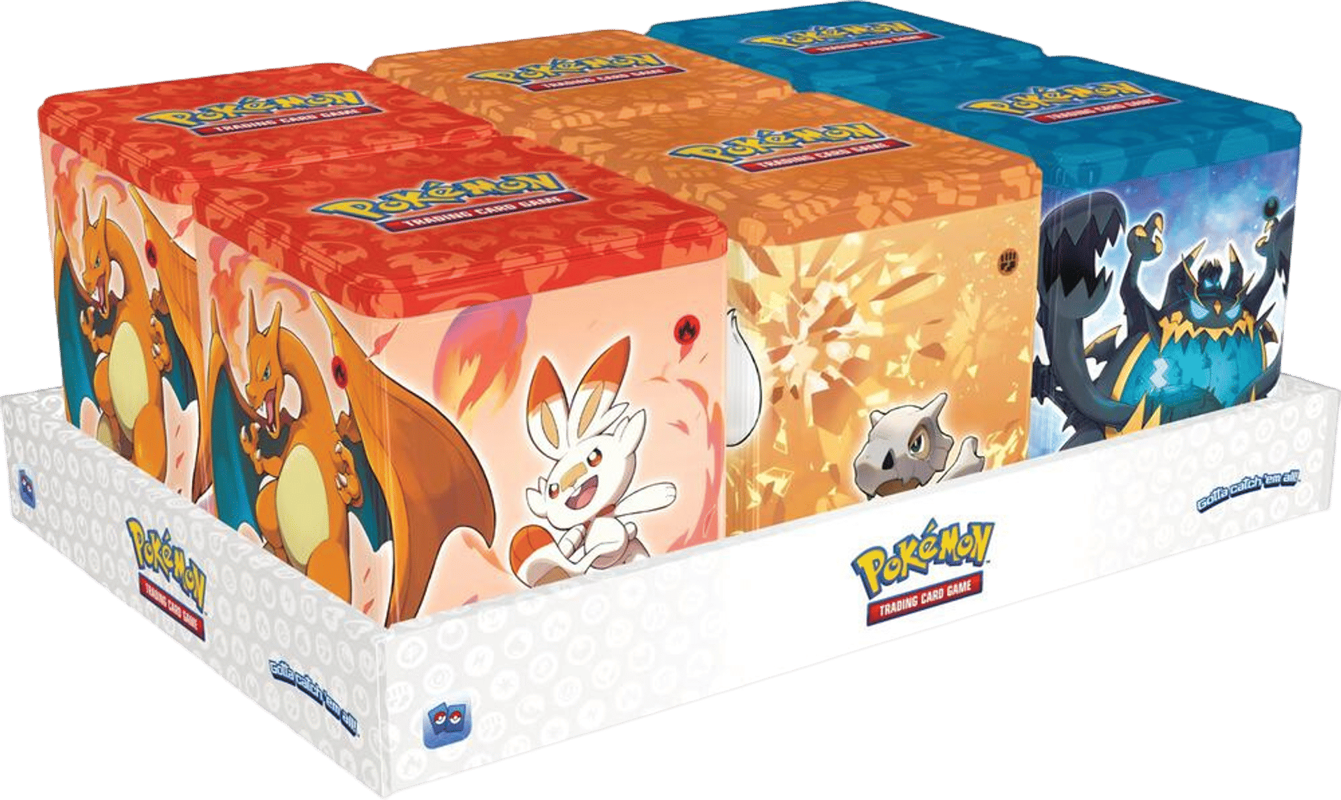 Product image for Pokemon Stacking Tins: Fighting-Fire-Darkness Display