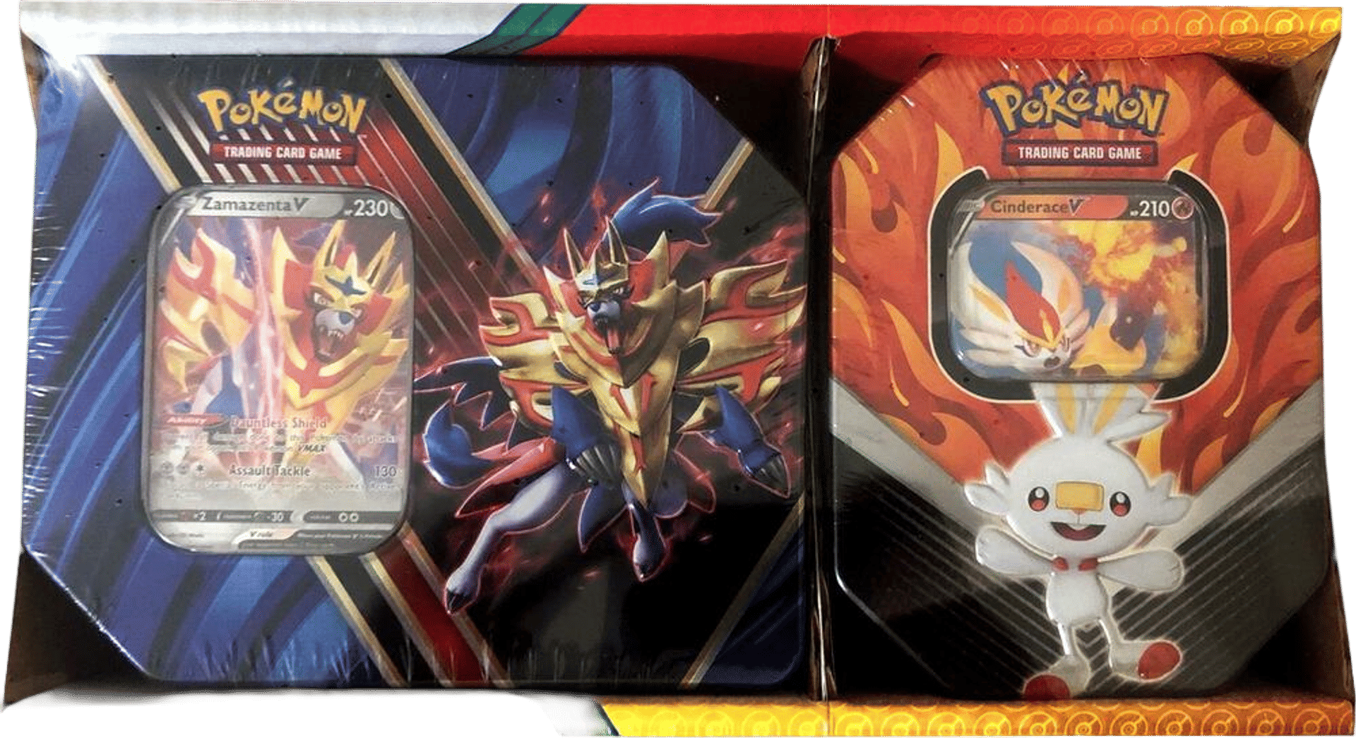Legends of Galar Tin + Galar Partners Tin 2-pack [Zamazenta V/Cinderace V] (Retail Exclusive) from SWSH01: Sword & Shield Base Set - Pokémon