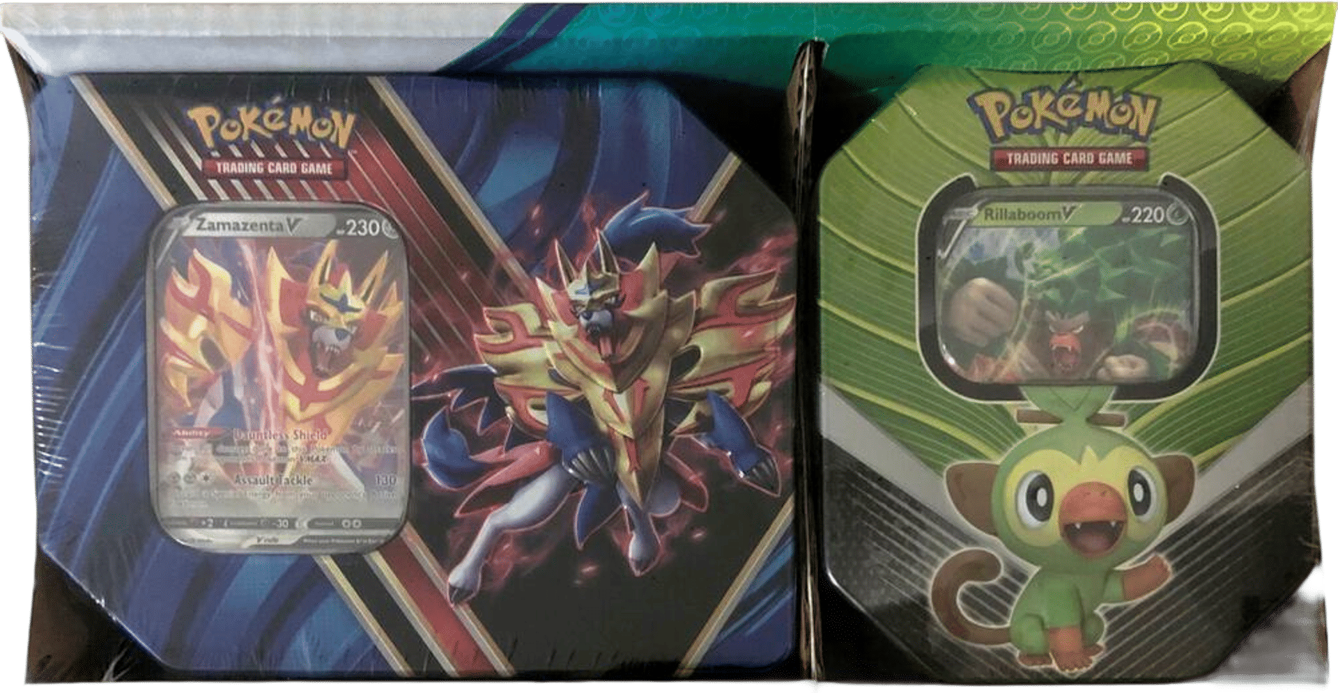 Legends of Galar Tin + Galar Partners Tin 2-pack [Zamazenta V/Rillaboom V] (Retail Exclusive) from SWSH01: Sword & Shield Base Set - Pokémon