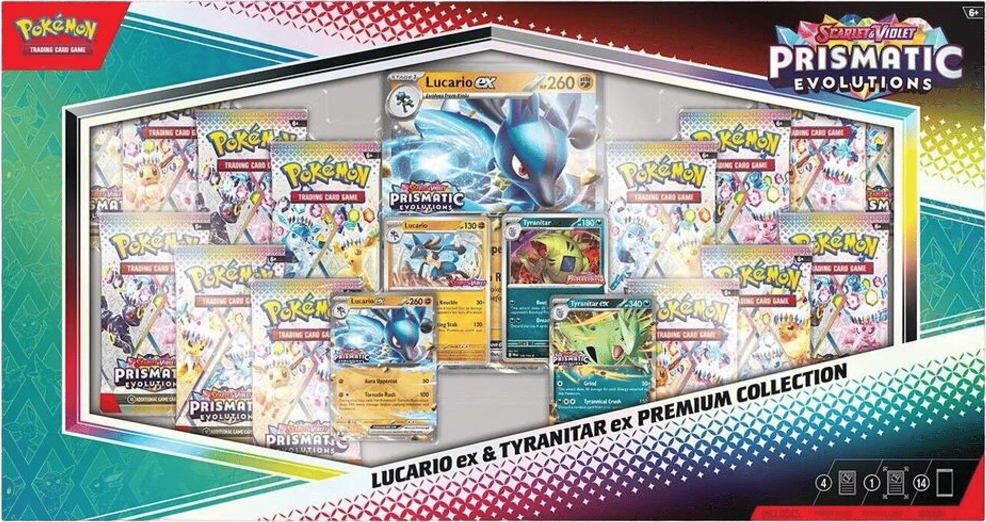 Prismatic Evolutions Lucario ex & Tyranitar ex Premium Collection (Sam's Club) from Miscellaneous Cards & Products - Pokémon