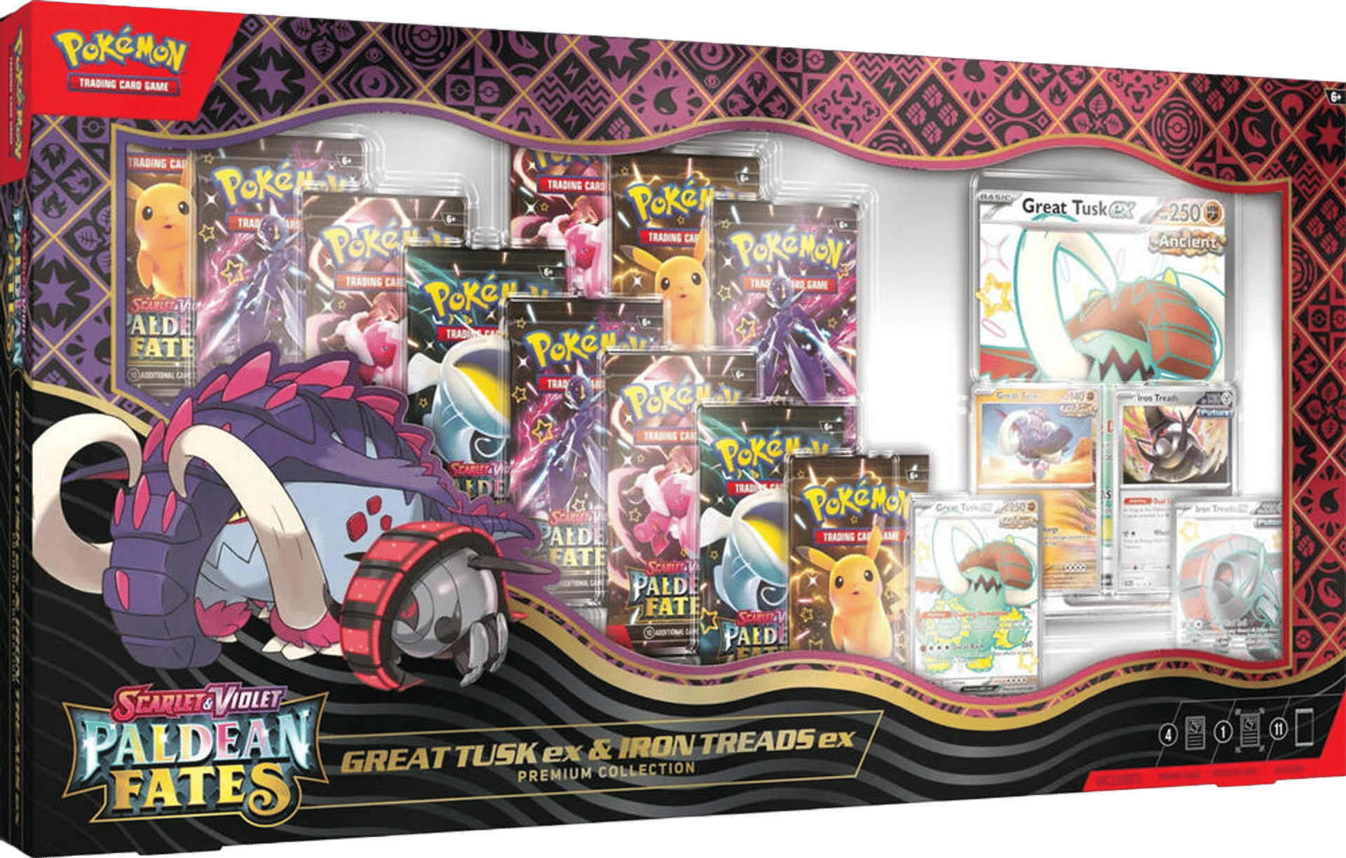 Paldean Fates Great Tusk ex & Iron Treads ex Premium Collection from SV: Paldean Fates - Pokémon