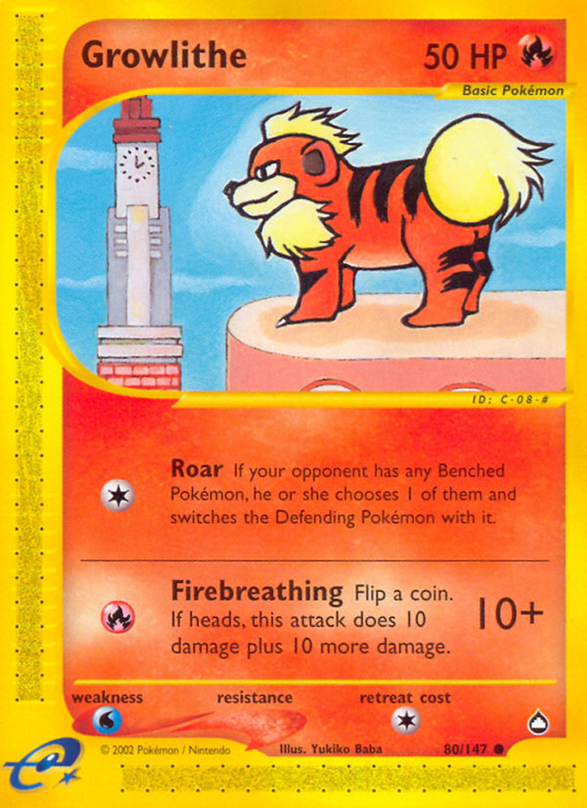 Growlithe — Aquapolis — Pokemon