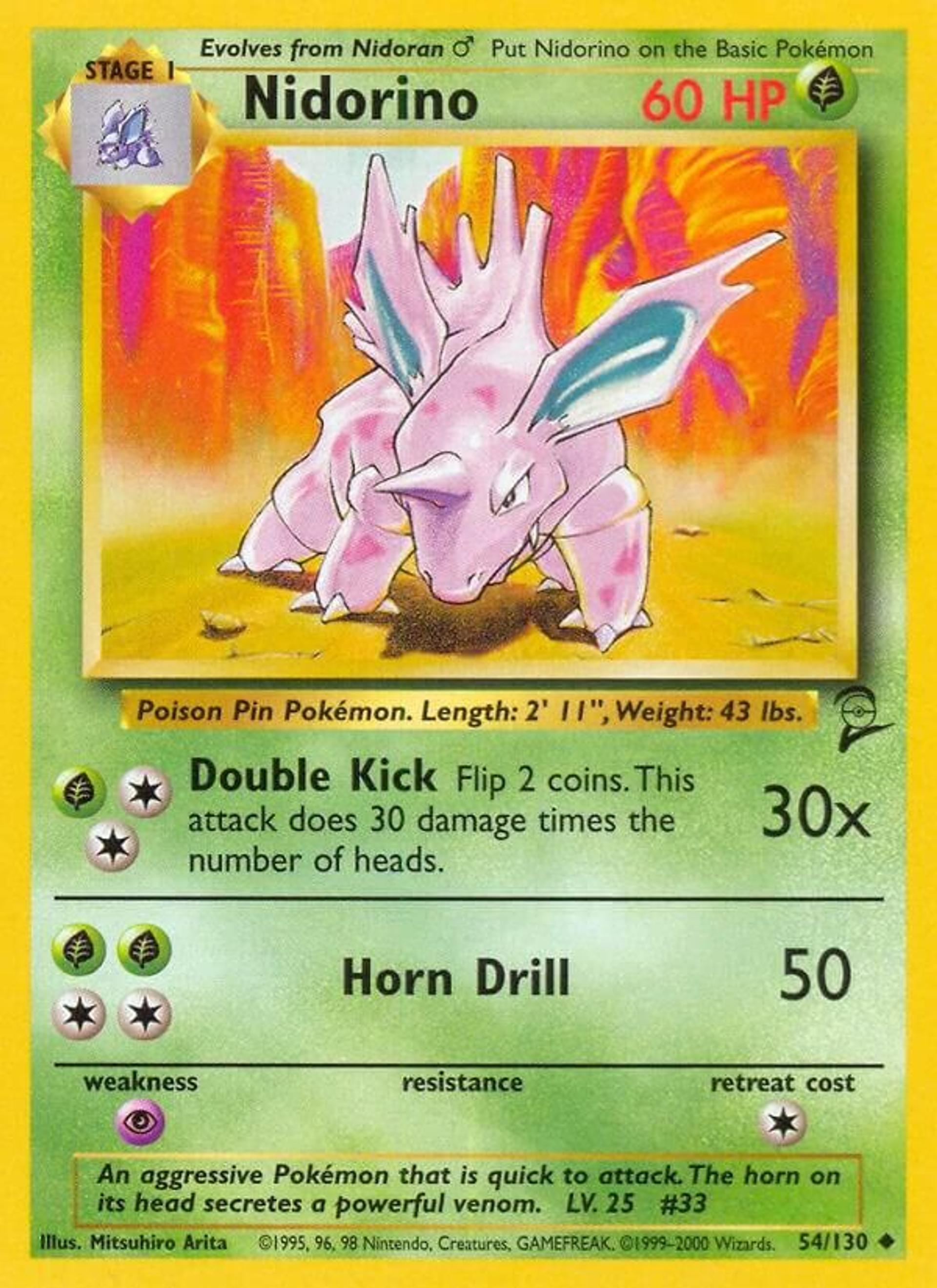 Nidorino — Base Set 2 — Pokemon