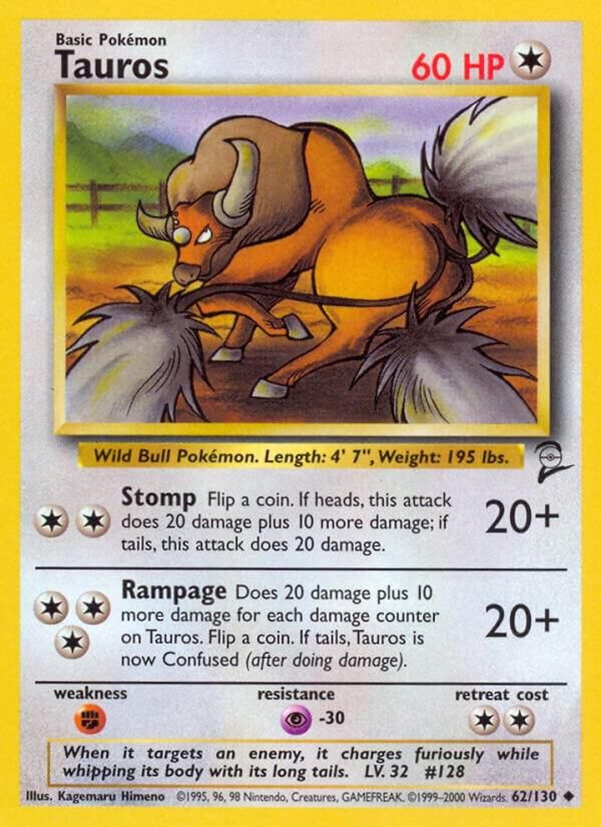 Tauros — Base Set 2 — Pokemon