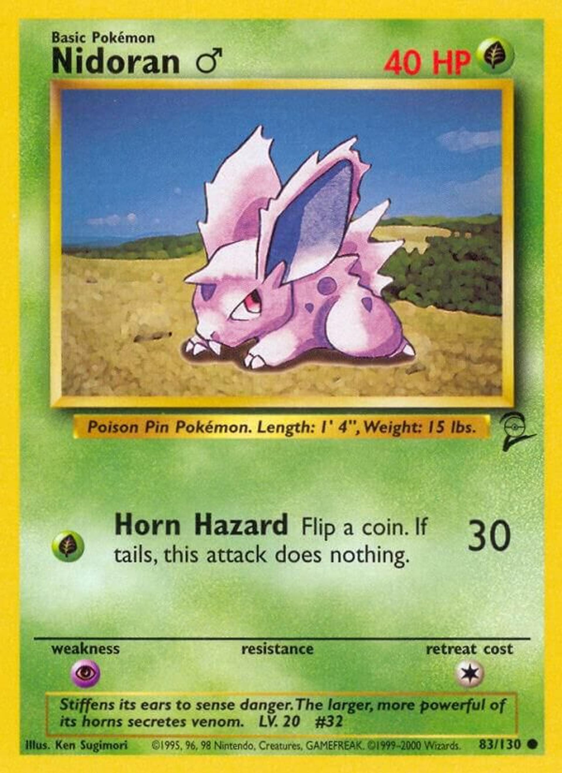 Nidoran M — Base Set 2 — Pokemon