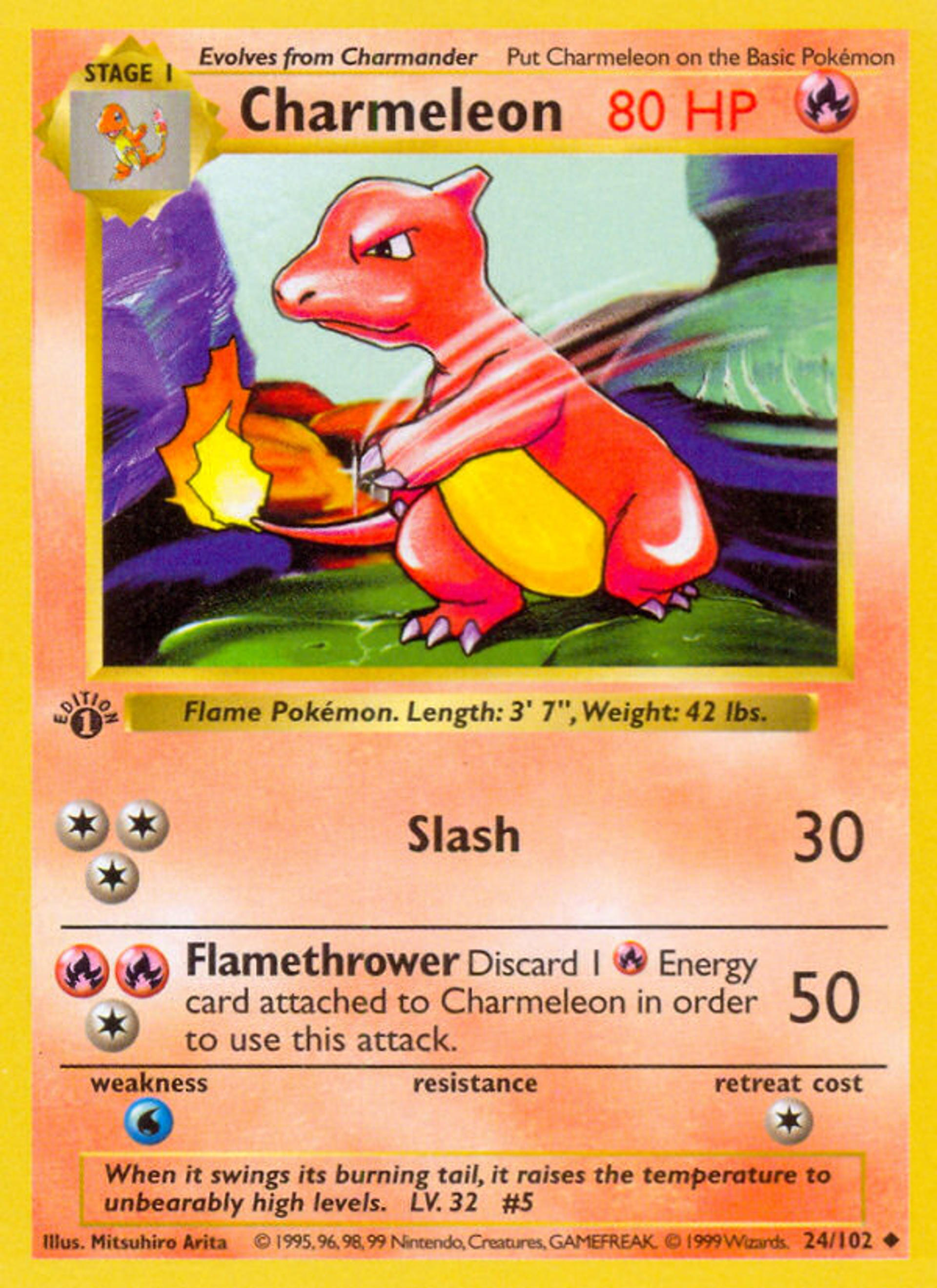 Charmeleon — Base Set (Shadowless) — Pokémon
